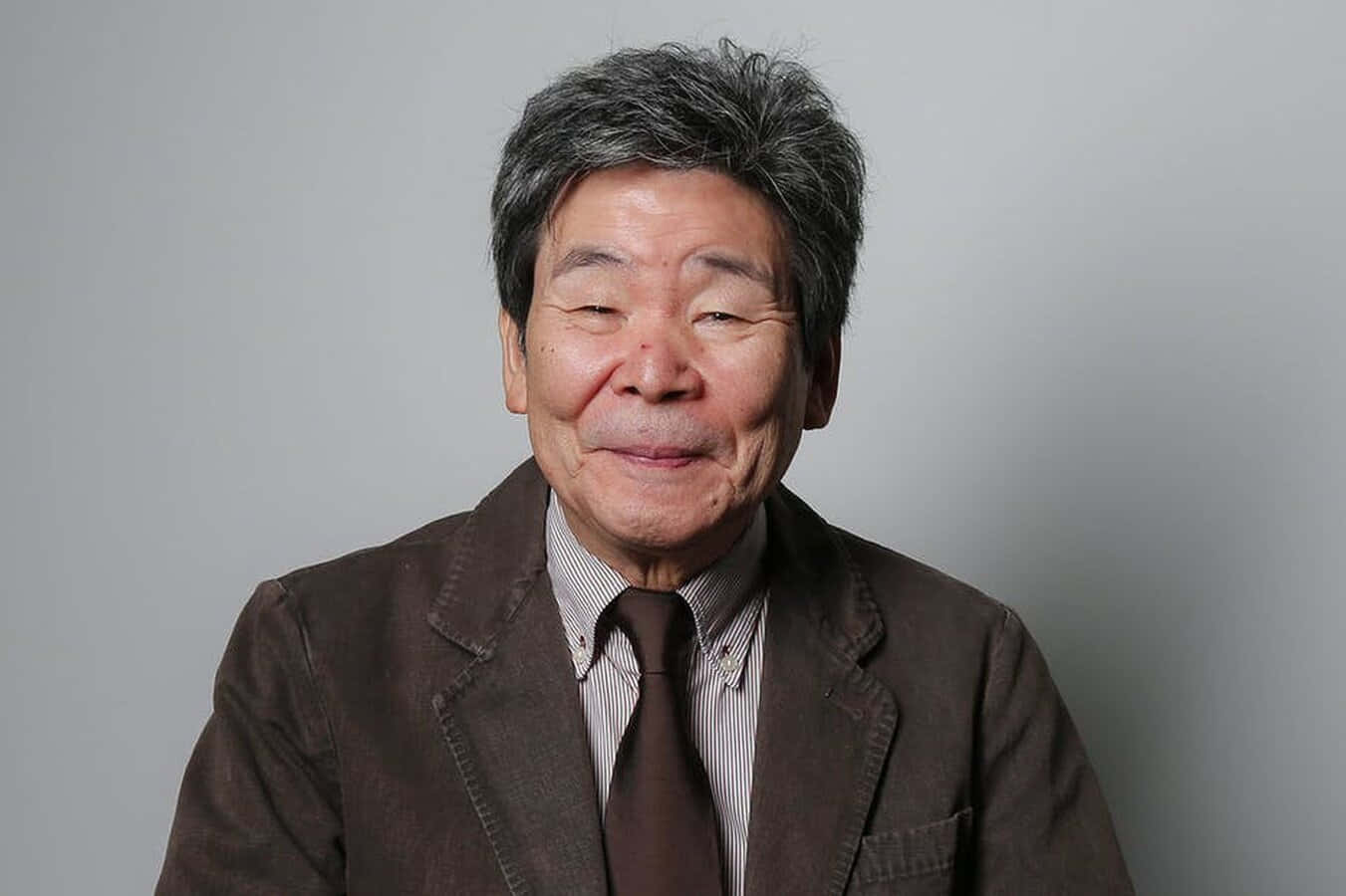 Isao Takahata, gray hair, brown suit and tie, HD Desktop Wallpaper