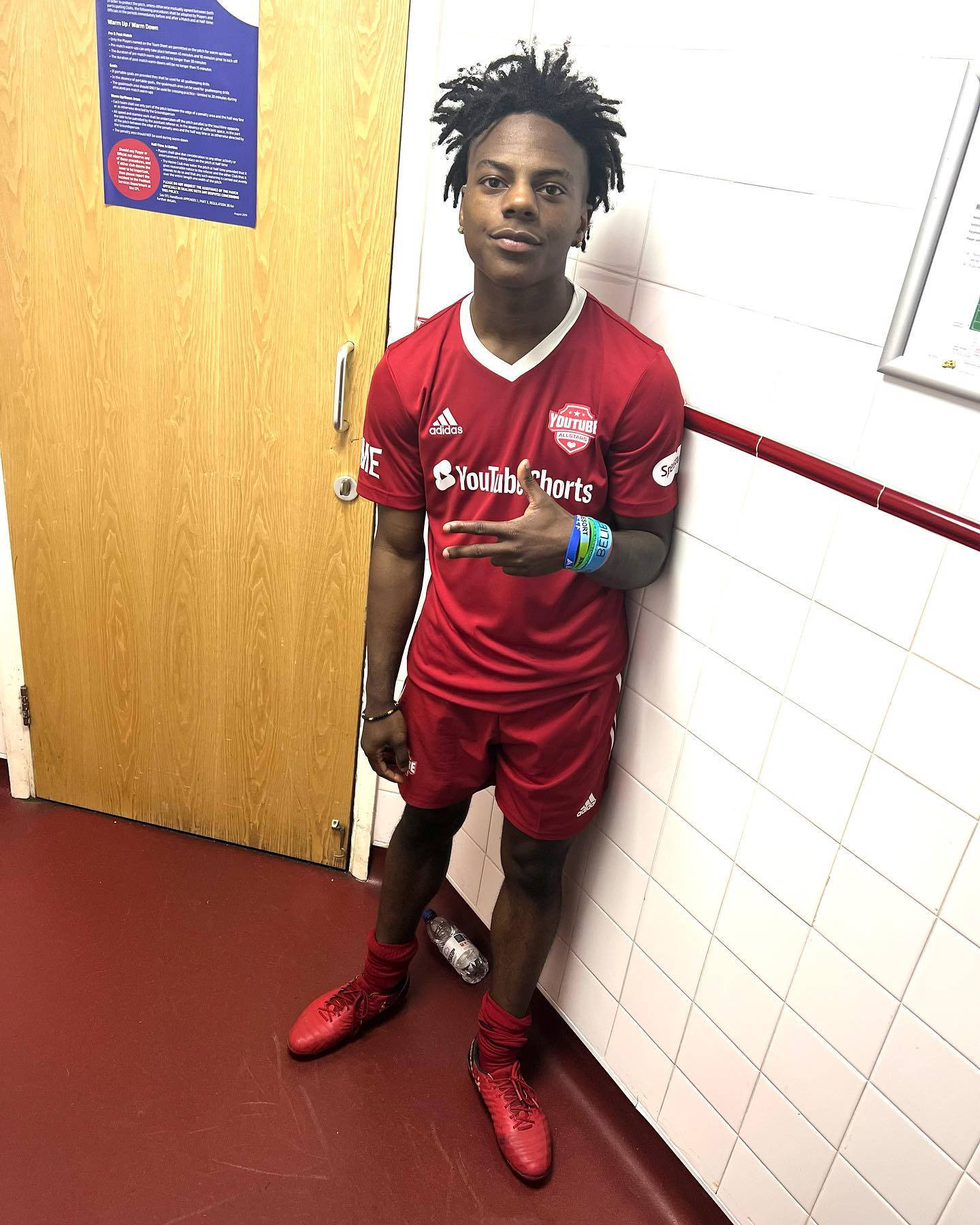 Ishowspeed, red jersey, soccer kit, HD Phone Wallpaper