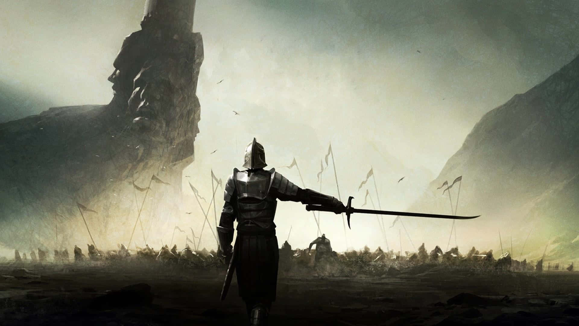 Islamic Warrior, armored knight, sword drawn, Full HD Desktop Wallpaper