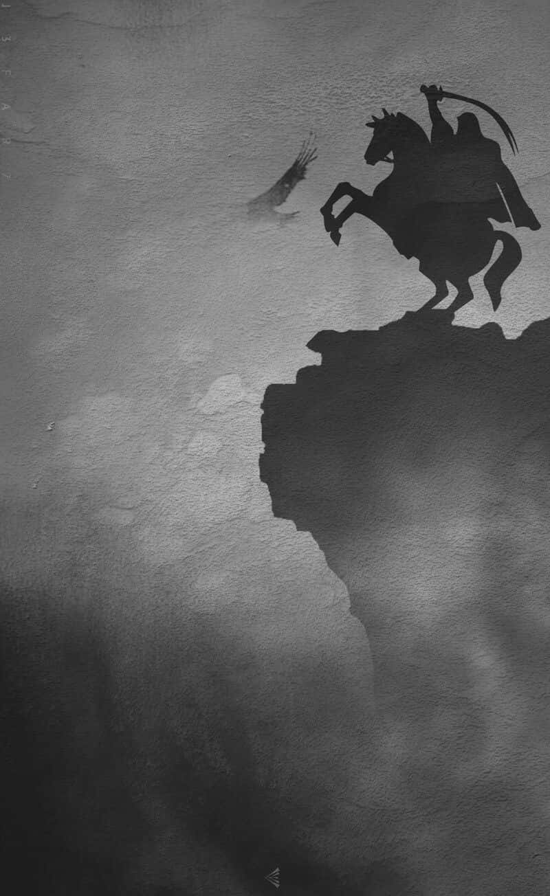 Islamic Warrior, knight on horseback, cliff edge, HD Phone Wallpaper