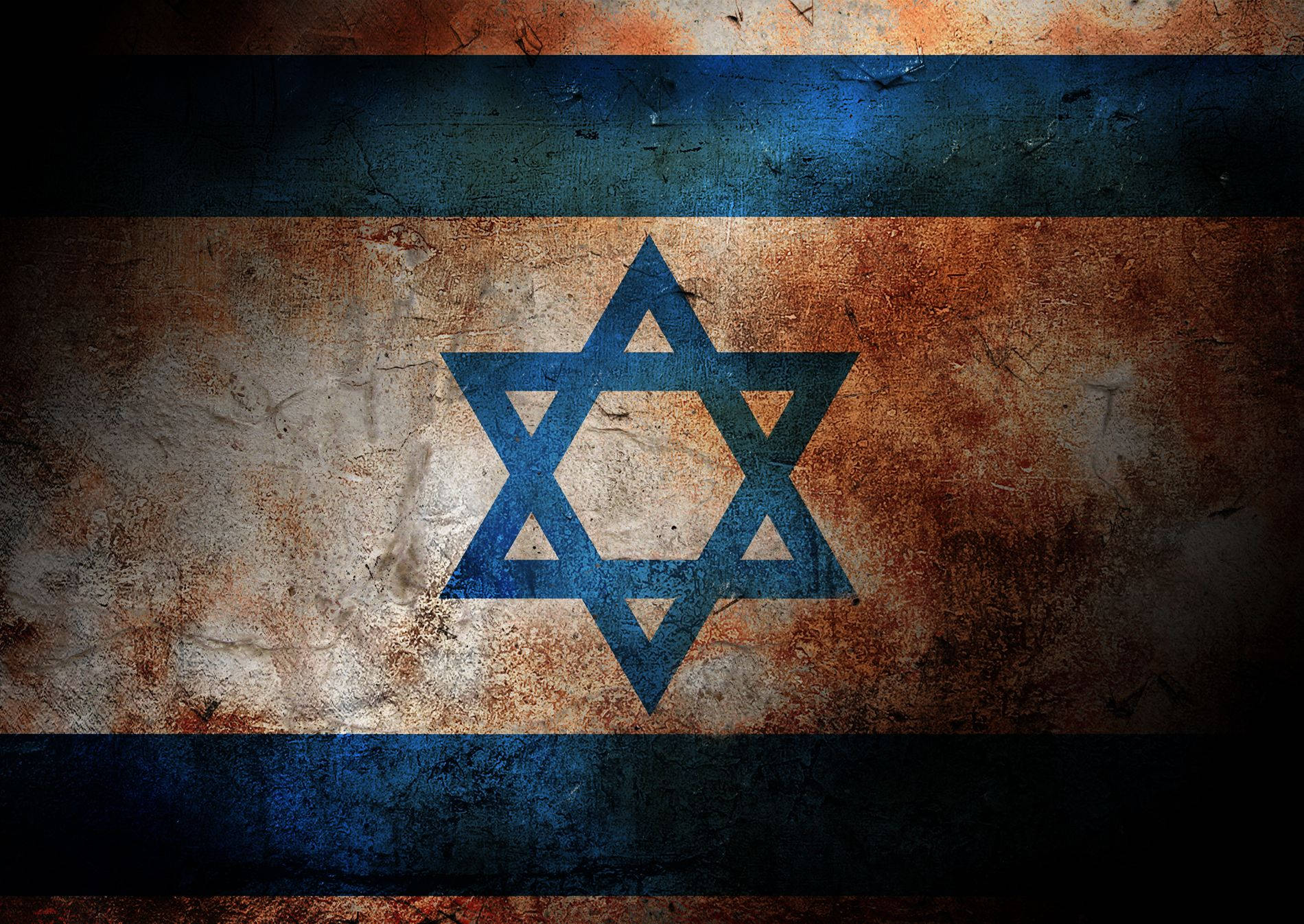Israel Flag, blue Star of David, textured white stripe, HD Desktop Wallpaper