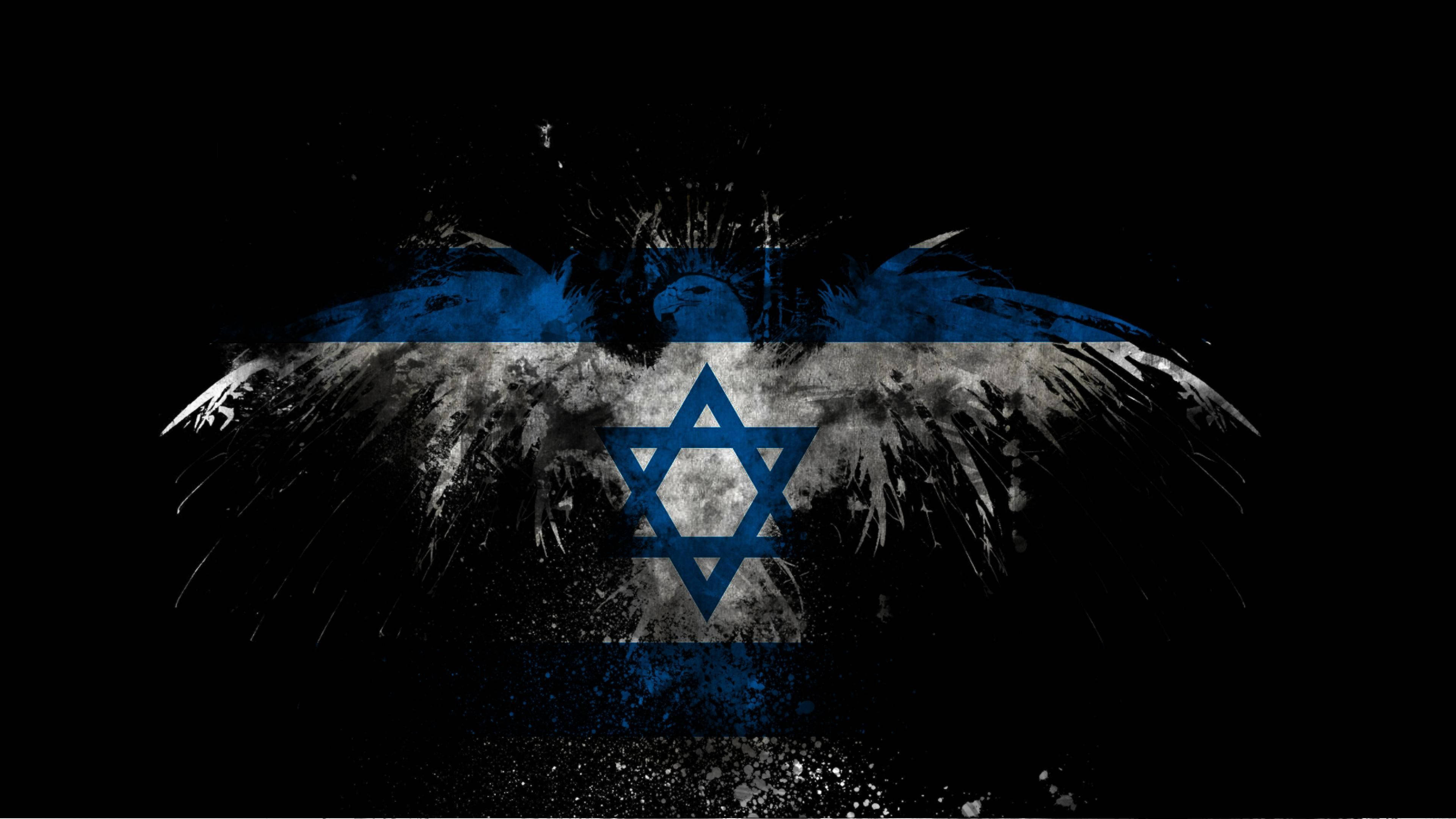 Israel Flag, eagle symbol, distressed, 4K Desktop Wallpaper