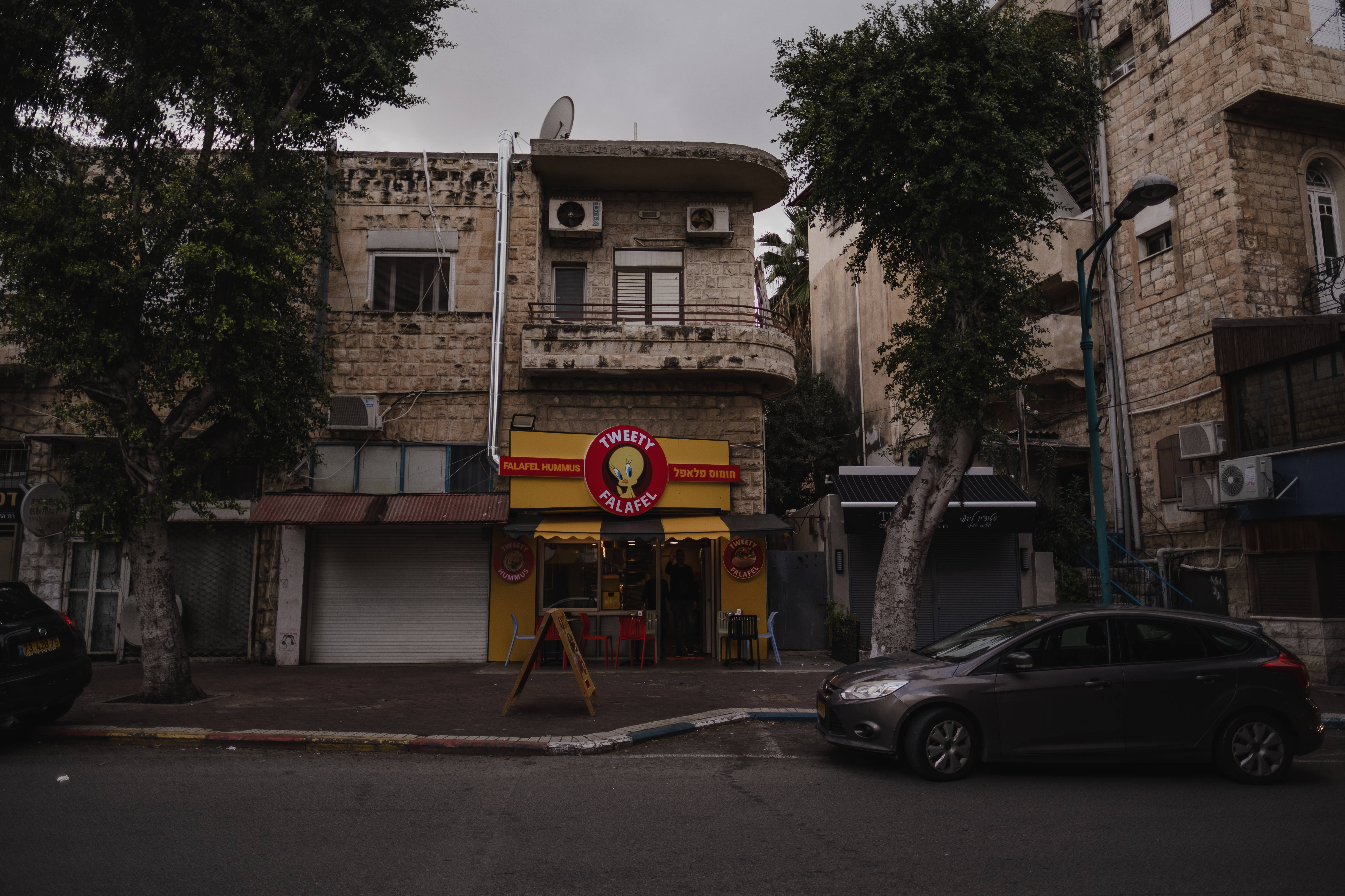 Israel, dark neighborhood, narrow urban street, 5K Desktop Wallpaper