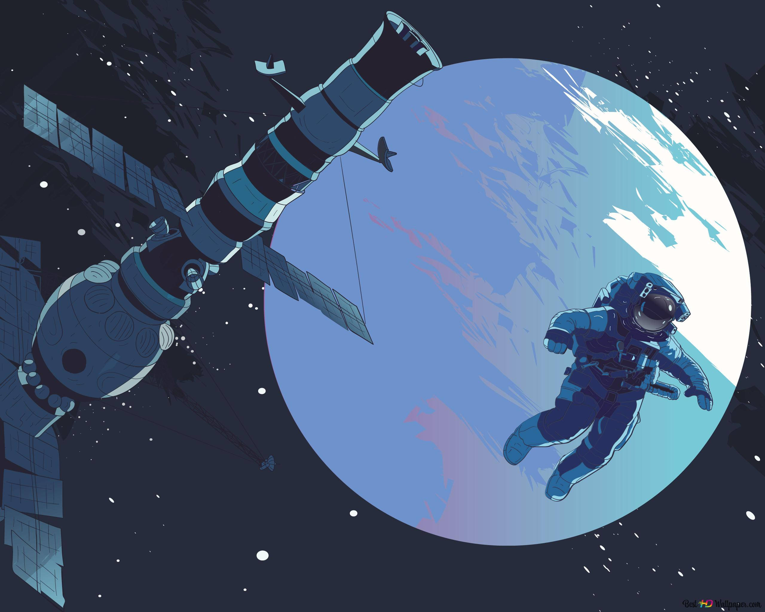 ISS, astronaut, space station, 2K Desktop Wallpaper