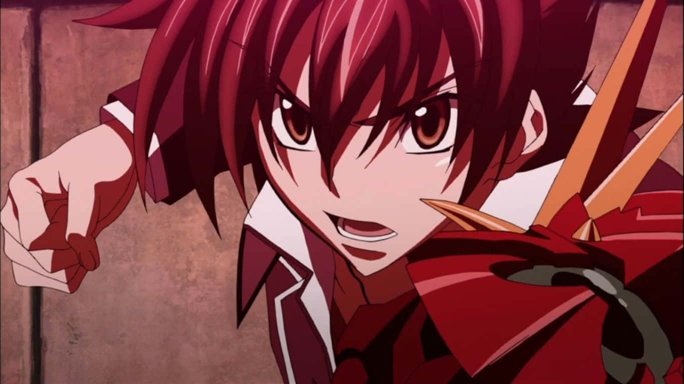 Issei Hyoudou, spiky red hair, intense brown eyes, HD Desktop Wallpaper