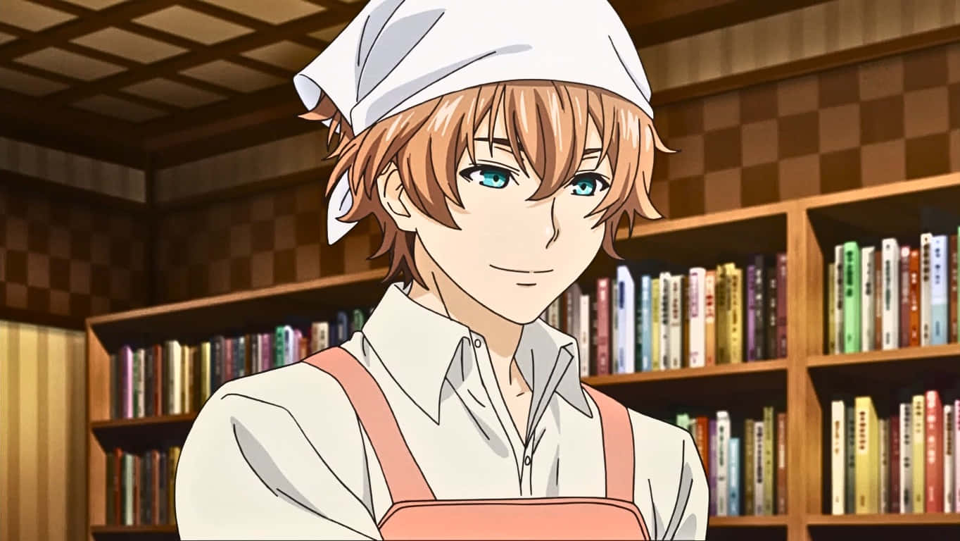 Isshiki Satoshi, anime chef, blue eyes, HD Desktop Wallpaper