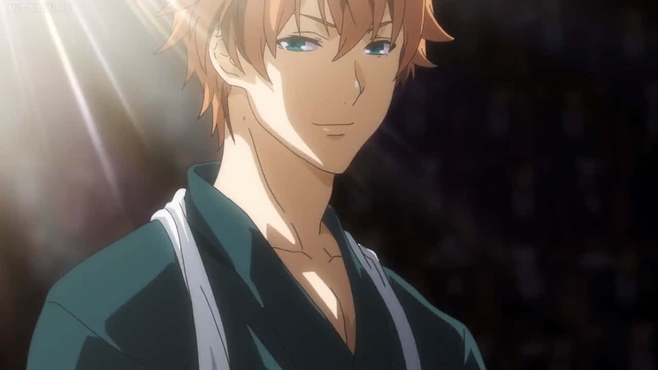 Isshiki Satoshi, orange hair, green eyes, HD Desktop Wallpaper