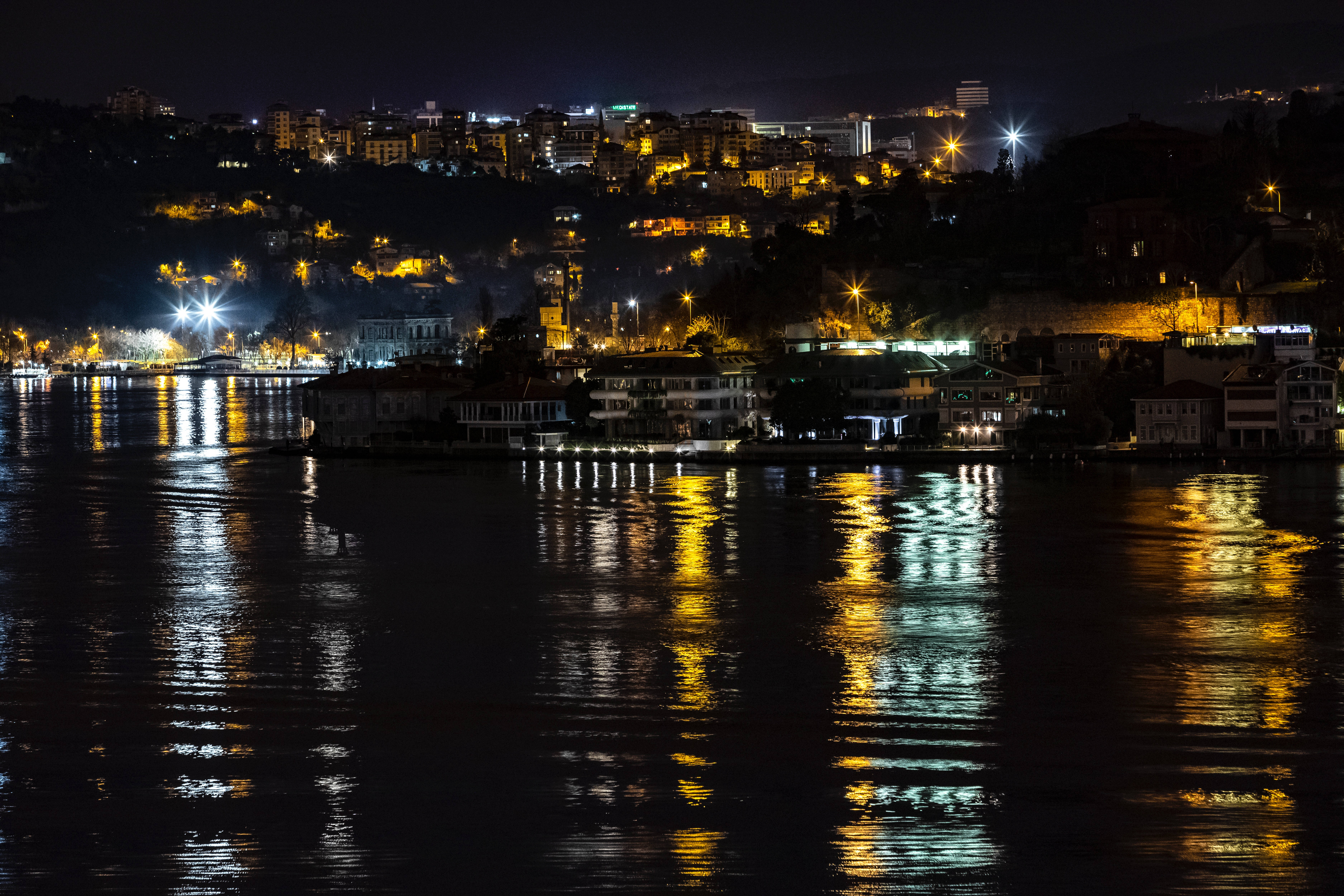 Istanbul, night city, city lights, 5K Desktop Wallpaper