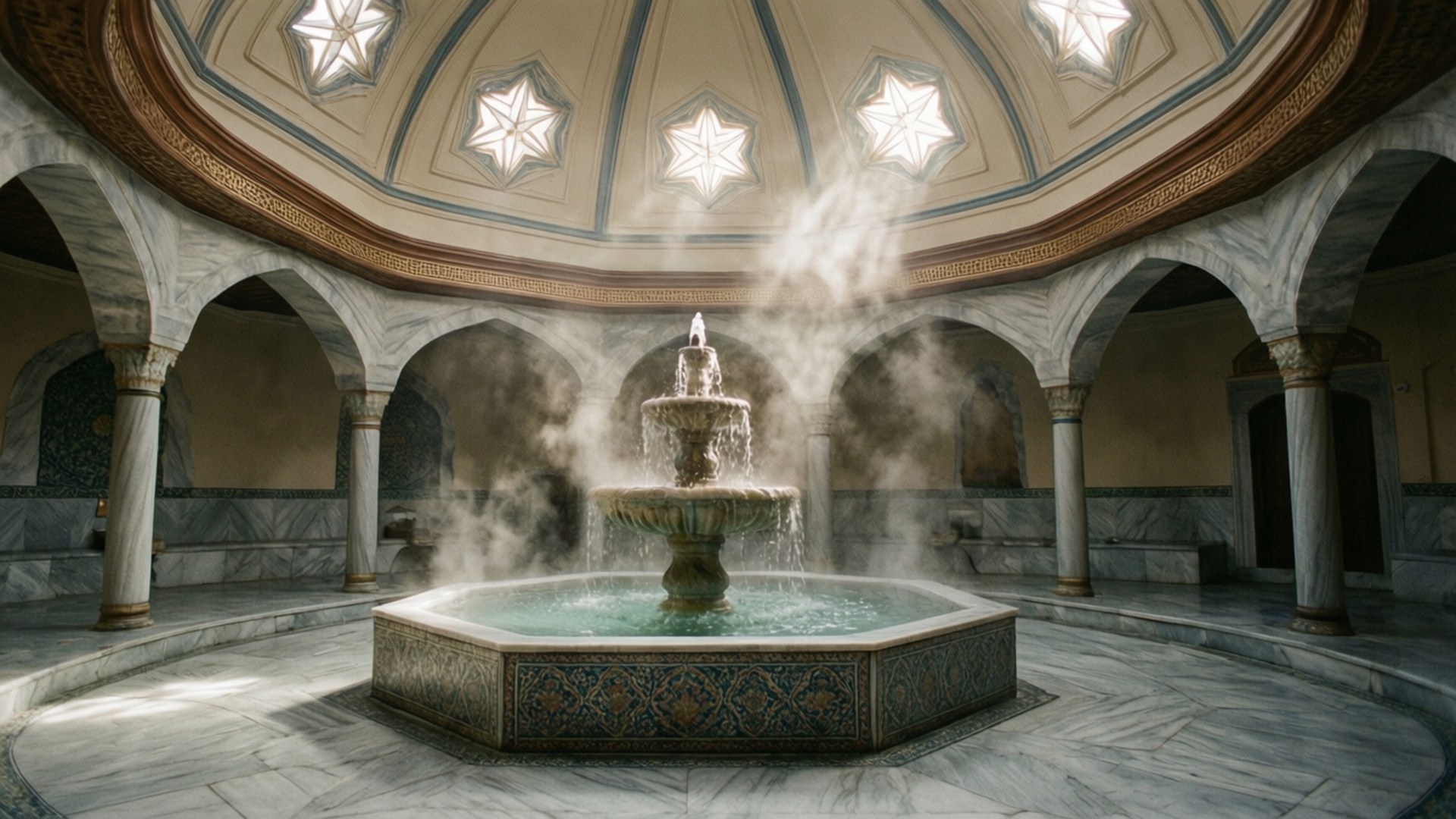 classic hamam serenity, grand domed bathhouse, starlight skylights, Full HD Desktop Wallpaper