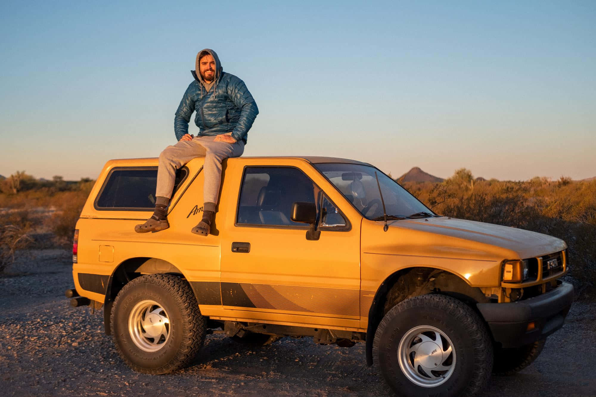 Isuzu Amigo, yellow, dusk, Full HD Desktop Wallpaper