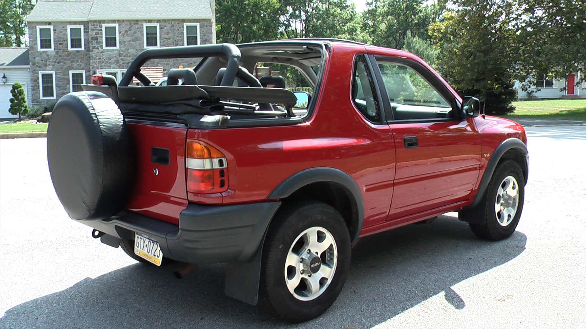 Isuzu Amigo, red, black soft top, Full HD Desktop Wallpaper
