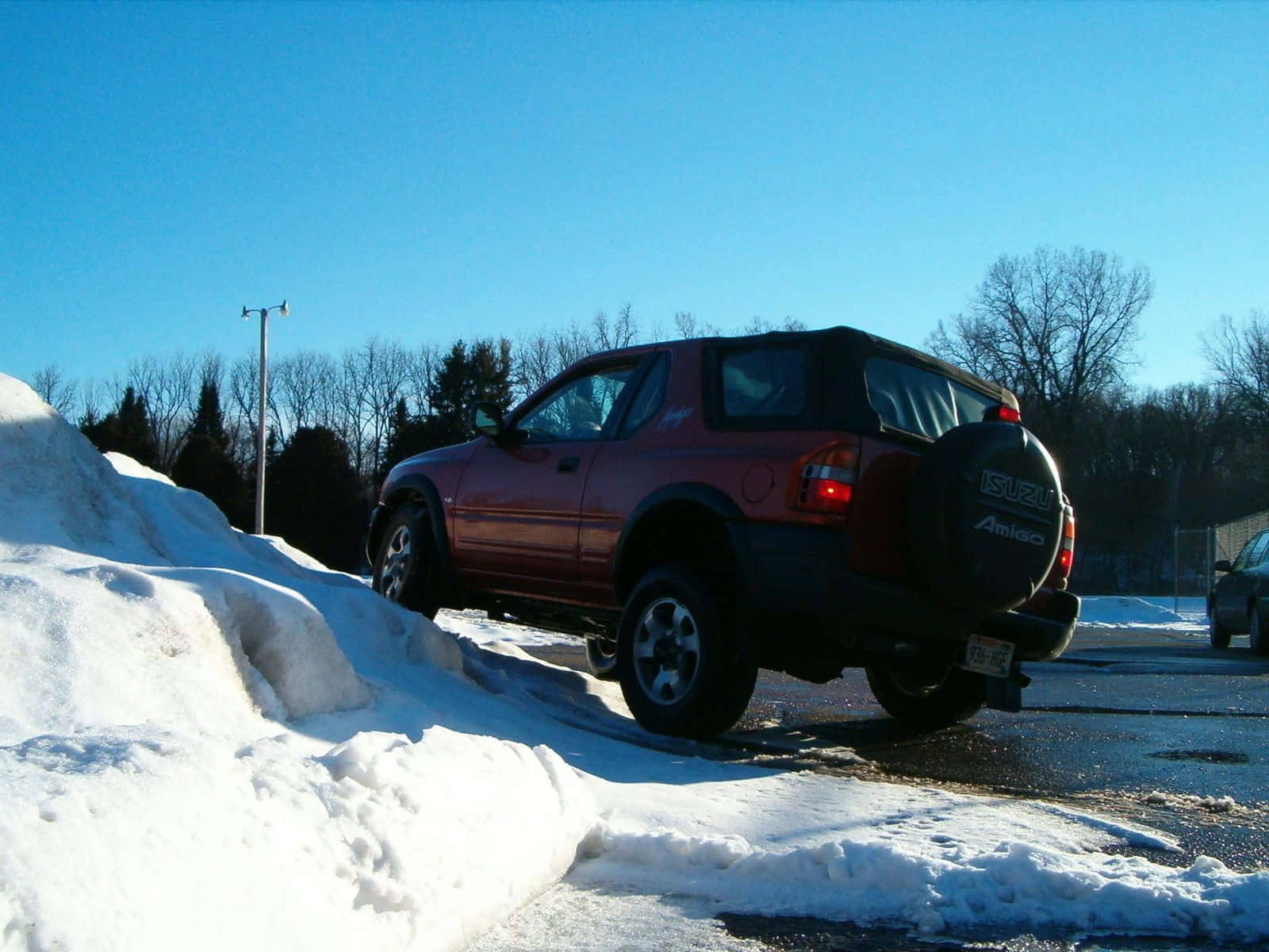 Isuzu Amigo, red, deep snow, HD Desktop Wallpaper
