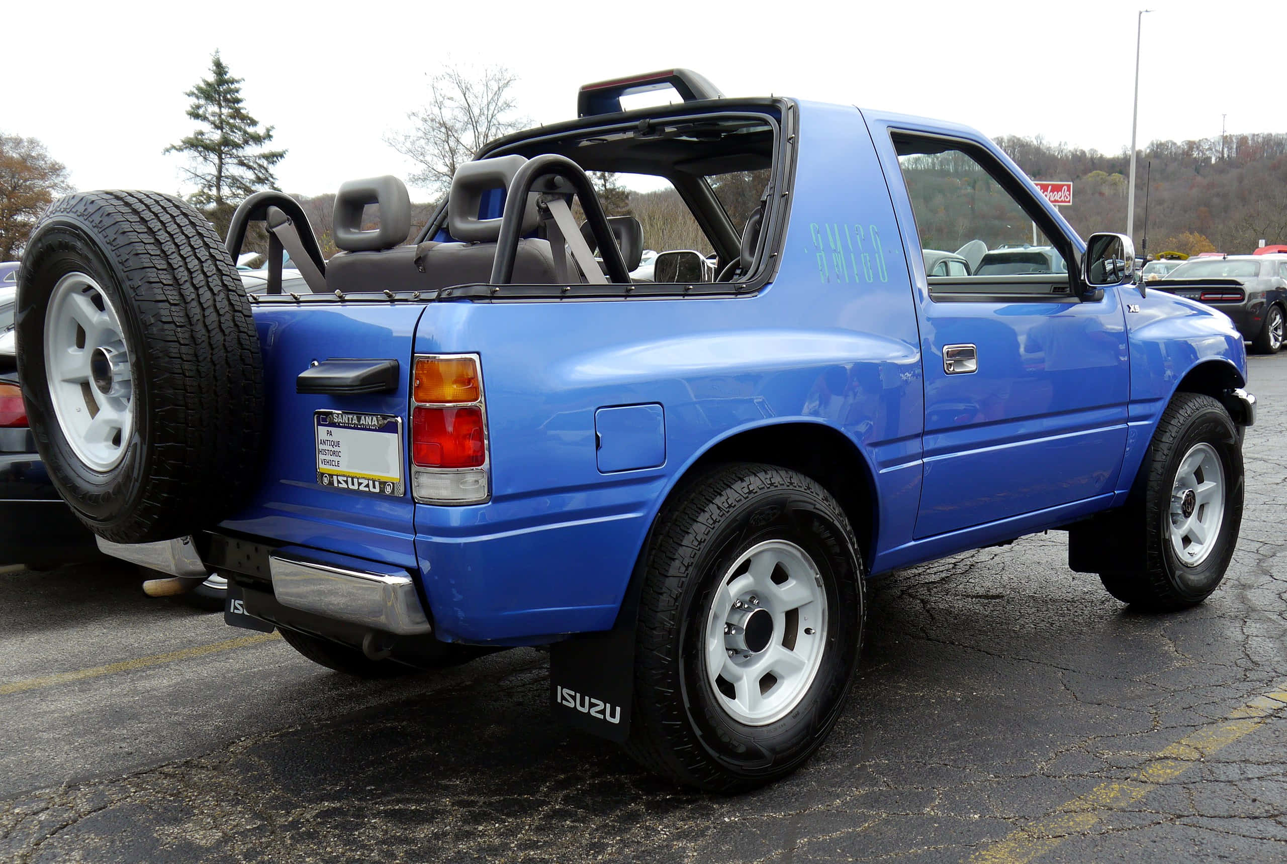 Isuzu Amigo, blue, pickup truck, 2K Desktop Wallpaper