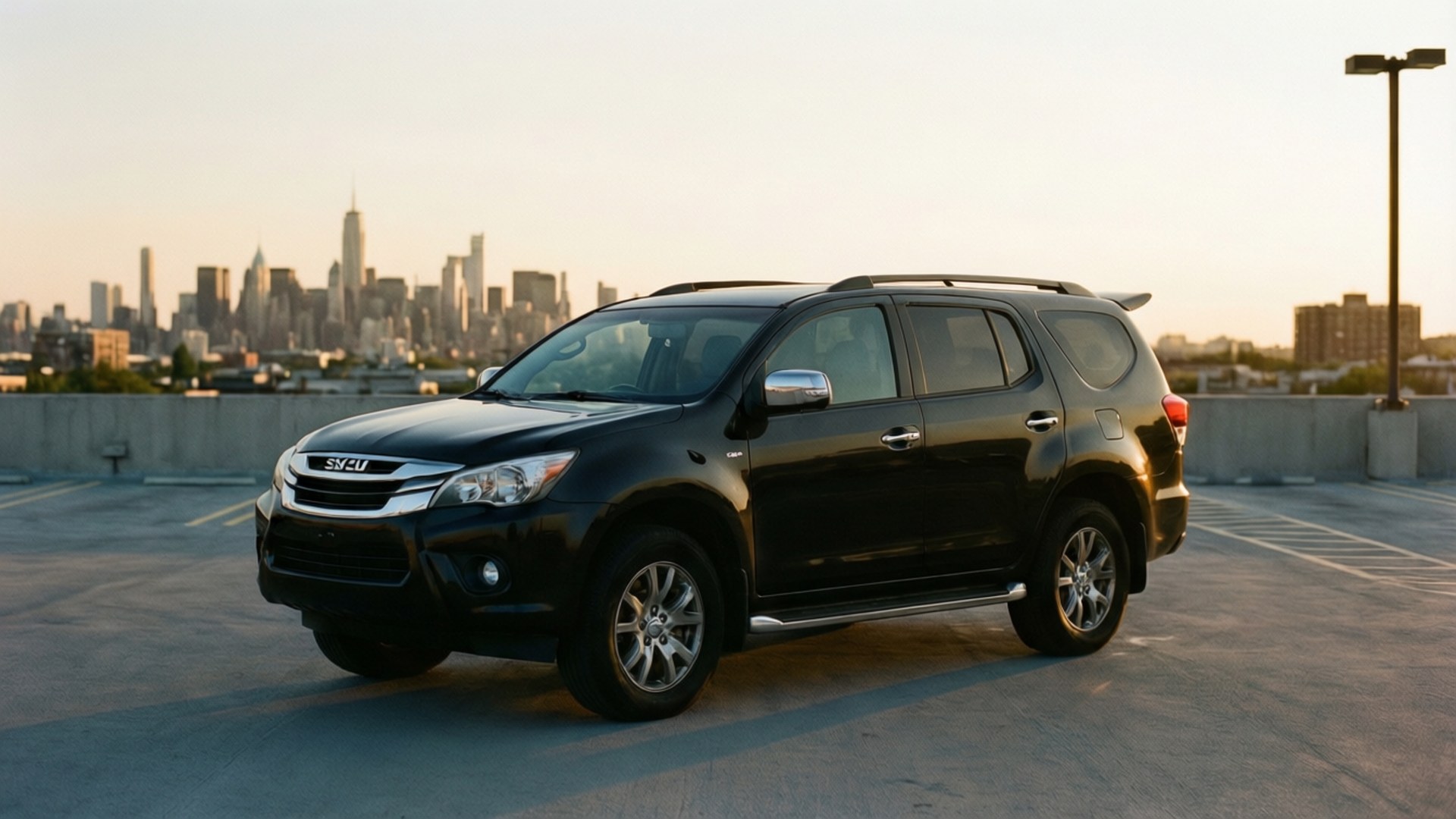 Isuzu Axiom, rooftop, sunset, Full HD Desktop Wallpaper