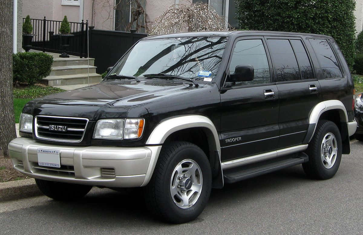 Isuzu Trooper, black, silver trim, SD Desktop Wallpaper