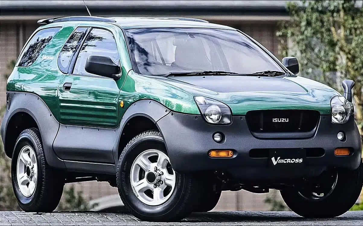 Isuzu VehiCross, green and gray, paved surface, SD Desktop Wallpaper