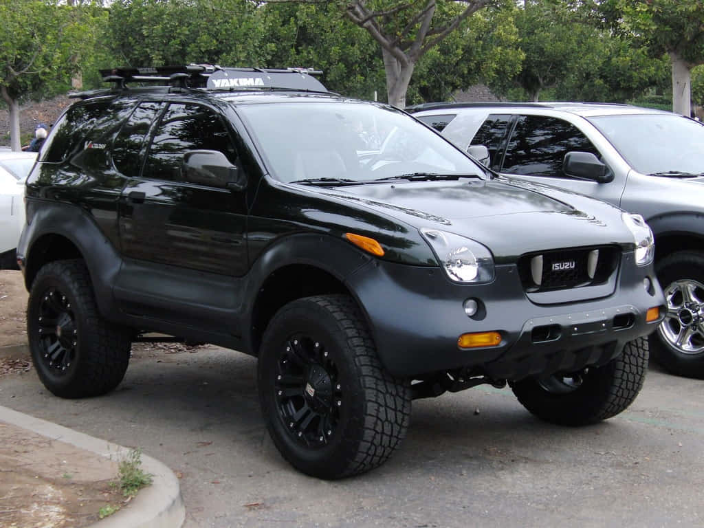 Isuzu Vehicross, matte black, oversized tires, SD Desktop Wallpaper