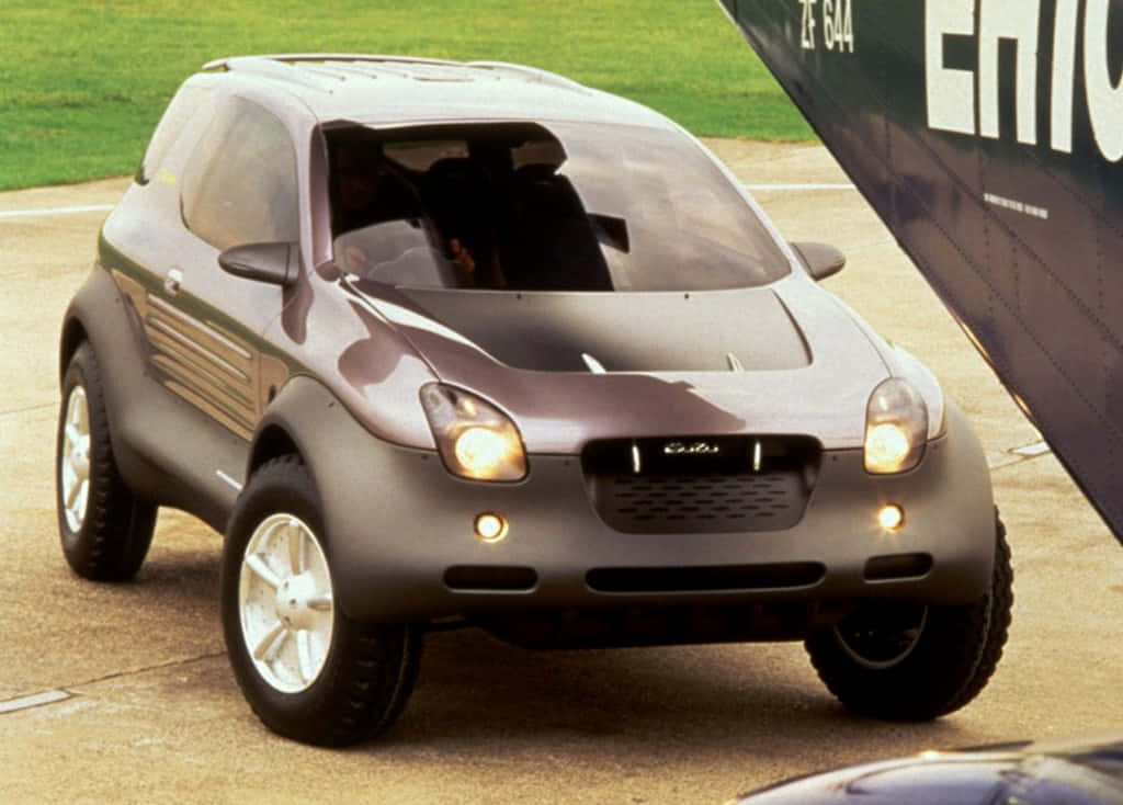 Isuzu Vehicross, futuristic gray concept car, glowing headlights, SD Desktop Wallpaper