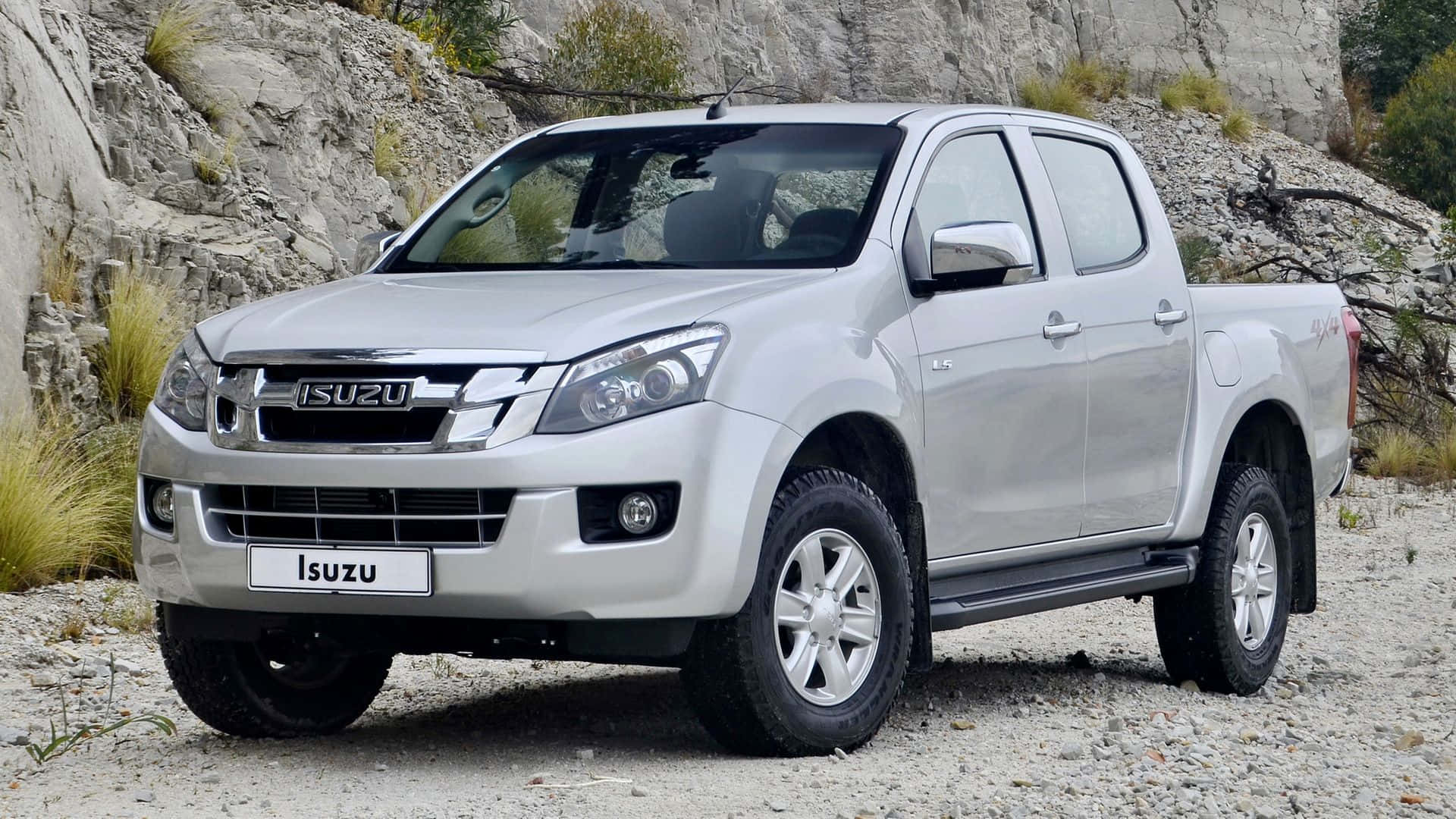 Isuzu, silver, pickup truck, Full HD Desktop Wallpaper