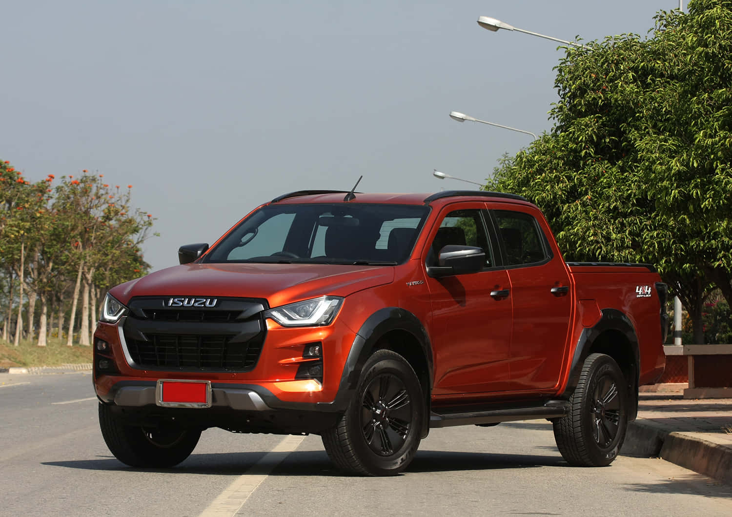 Isuzu 1500, red, mountain road, HD Desktop Wallpaper