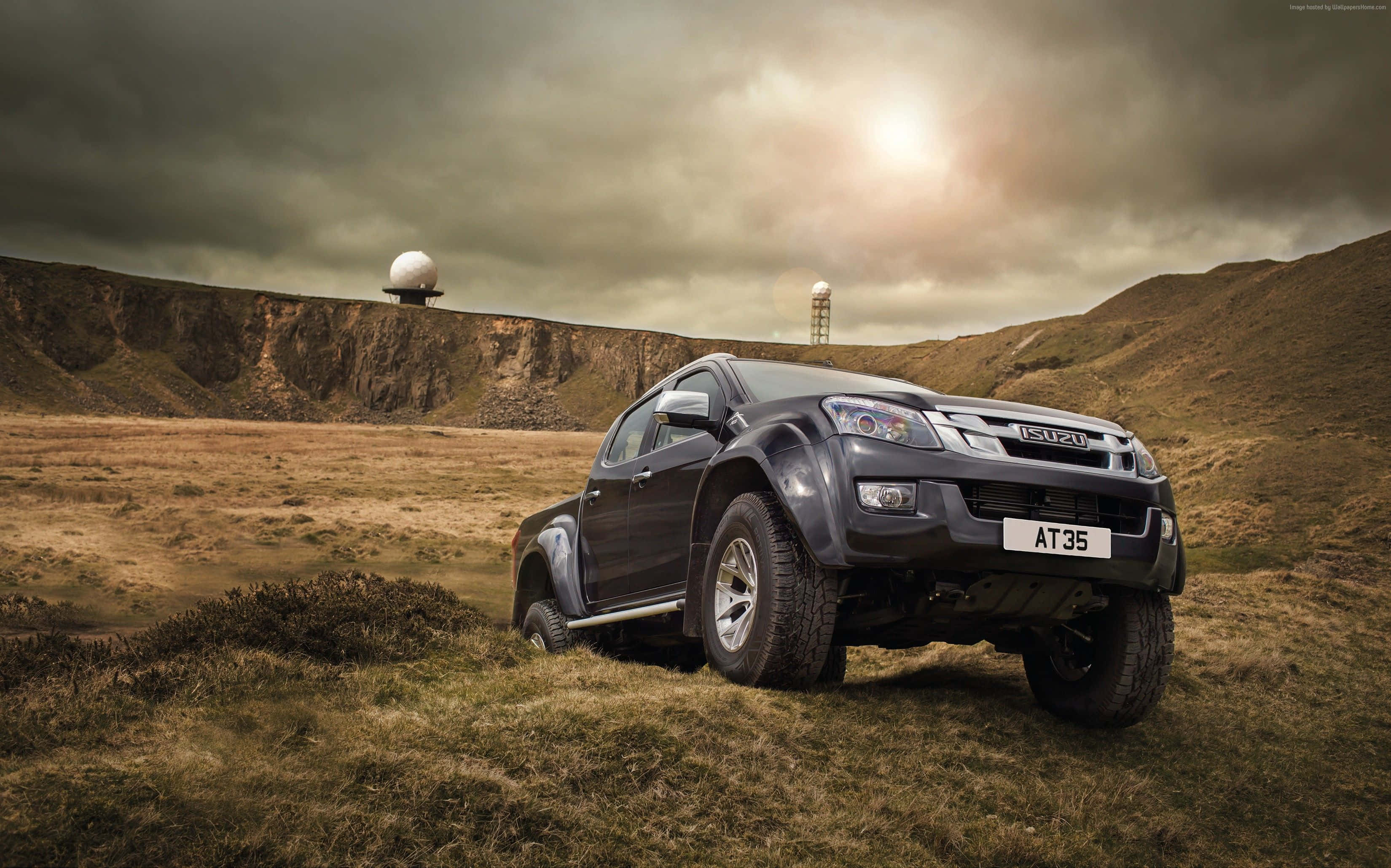 Isuzu 3300, pickup truck, black, 2K Desktop Wallpaper