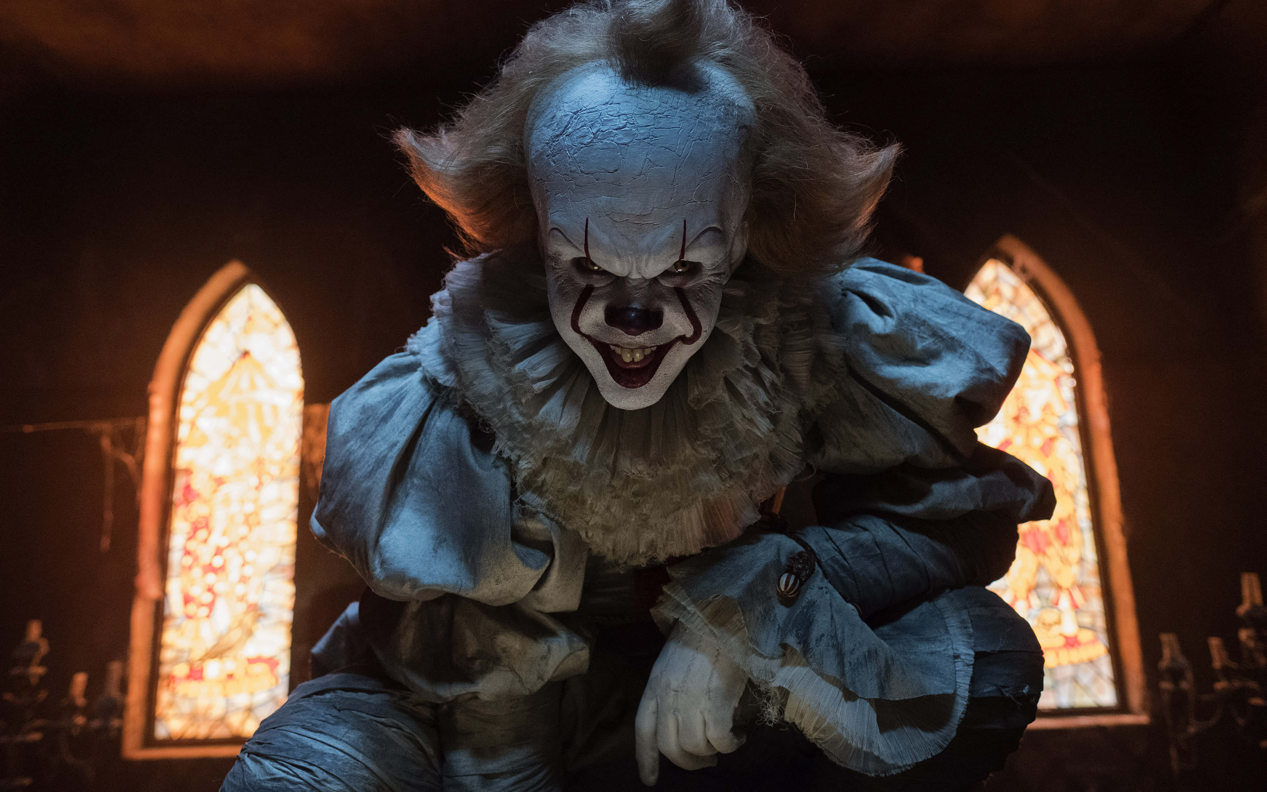 IT 2017, clown, pale makeup, 4K Desktop Wallpaper
