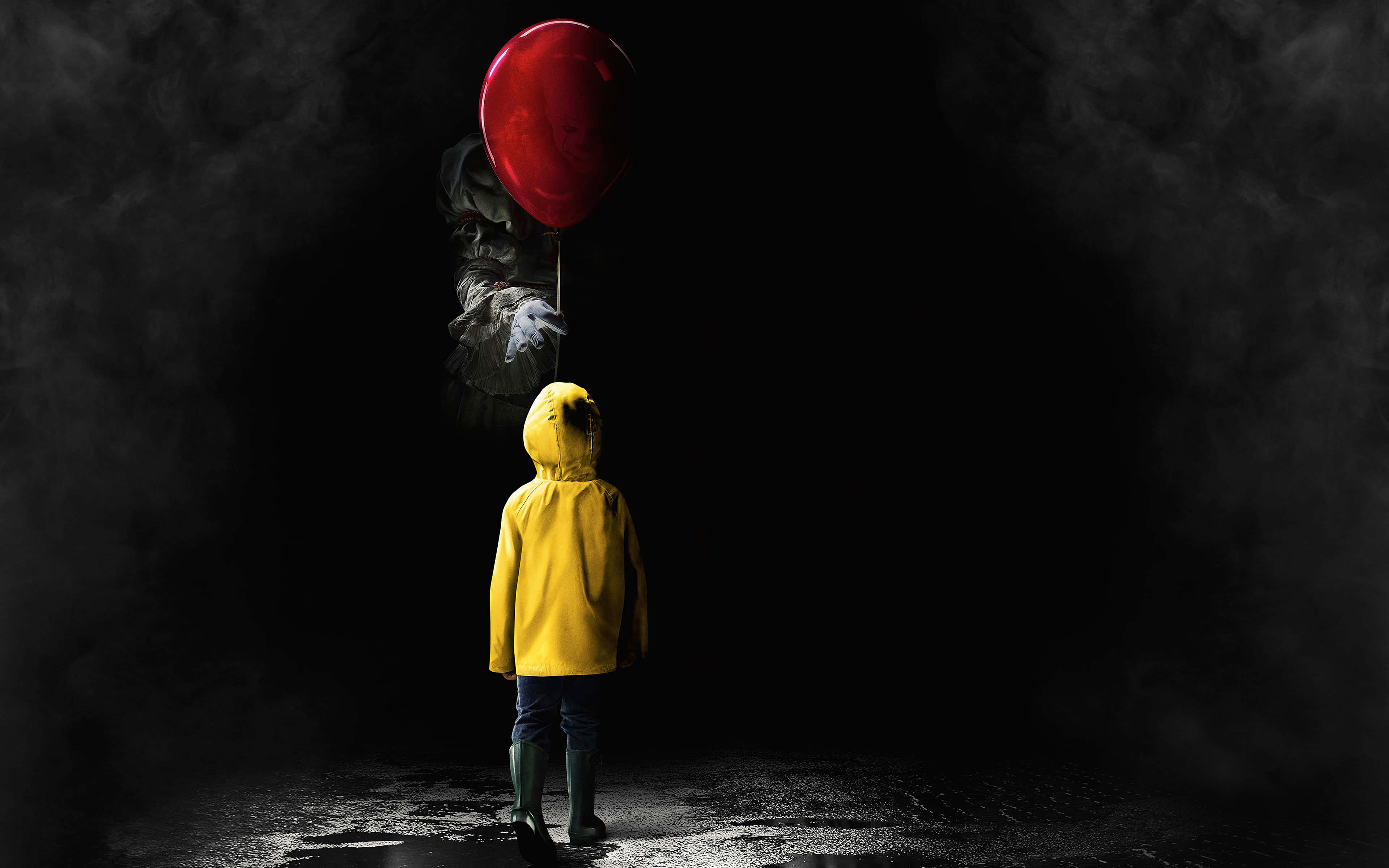 It 2017, yellow raincoat, menacing clown, 4K Desktop Wallpaper