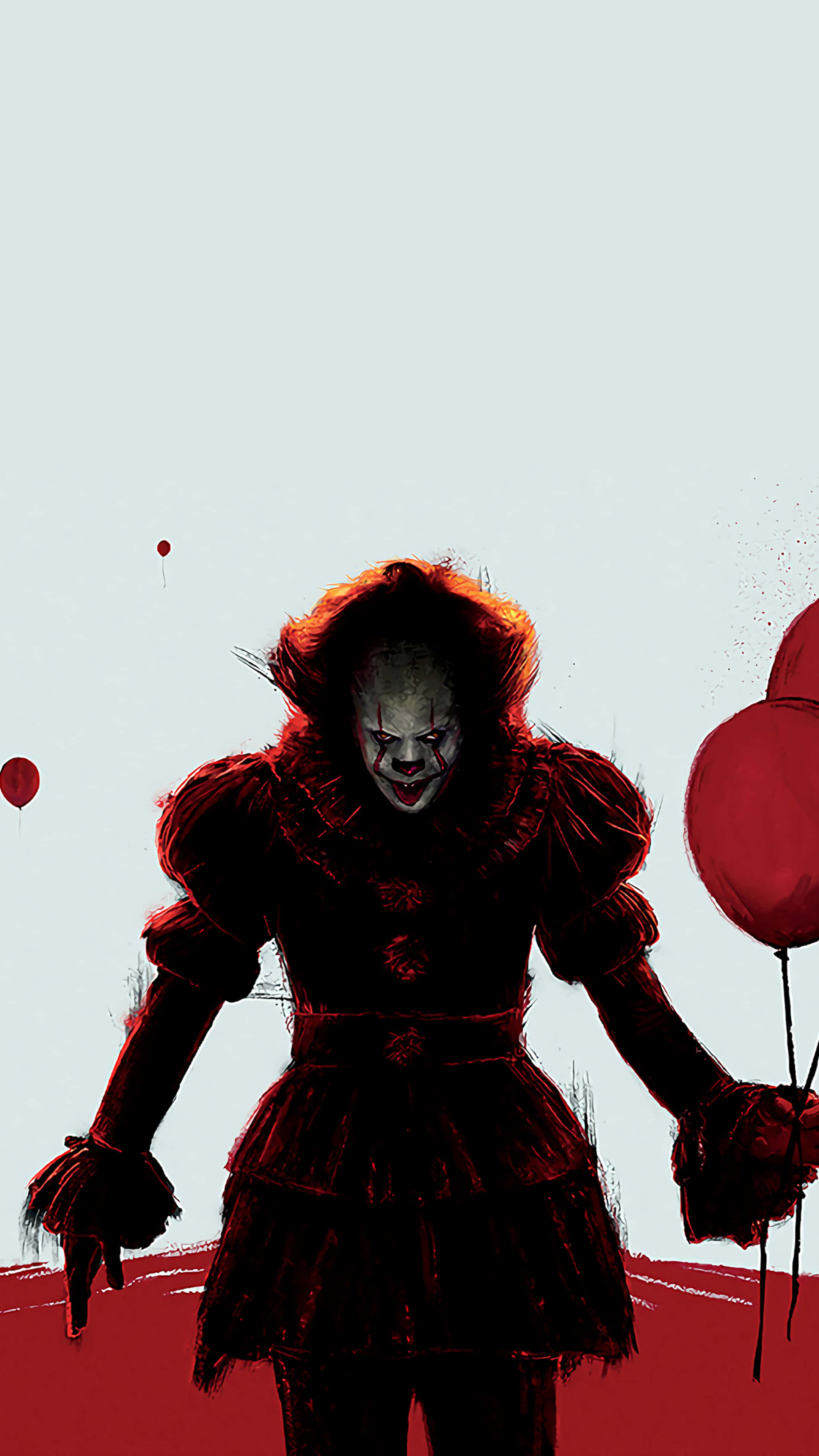 It 2017, red balloon, stormy skies, 4K Phone Wallpaper