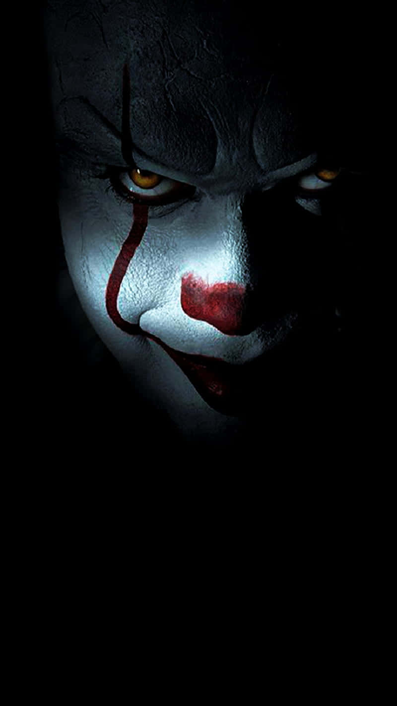 It 2017, clown, glowing yellow eyes, HD Phone Wallpaper