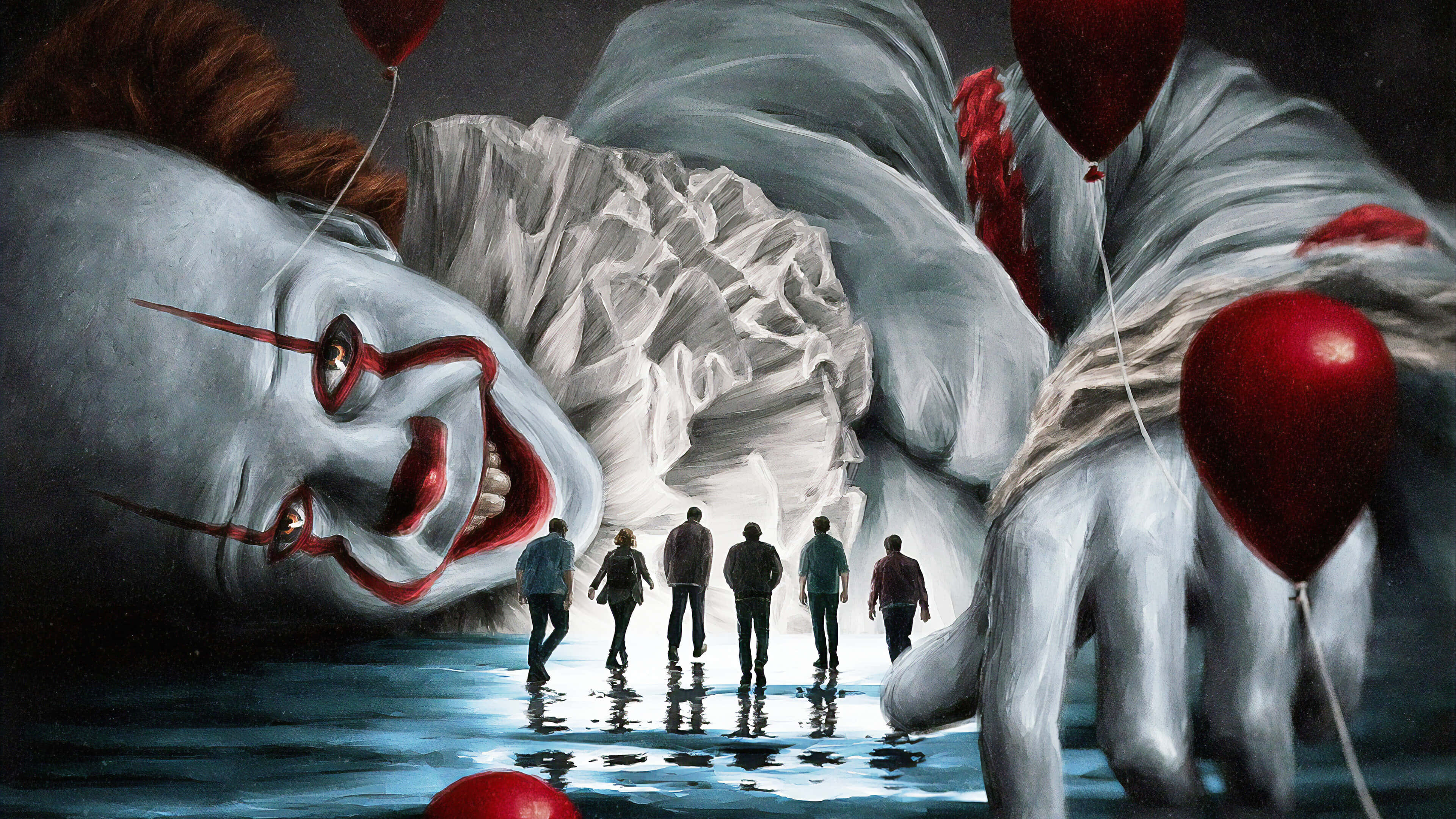 IT 2017, clown, giant clown's face, 4K Desktop Wallpaper
