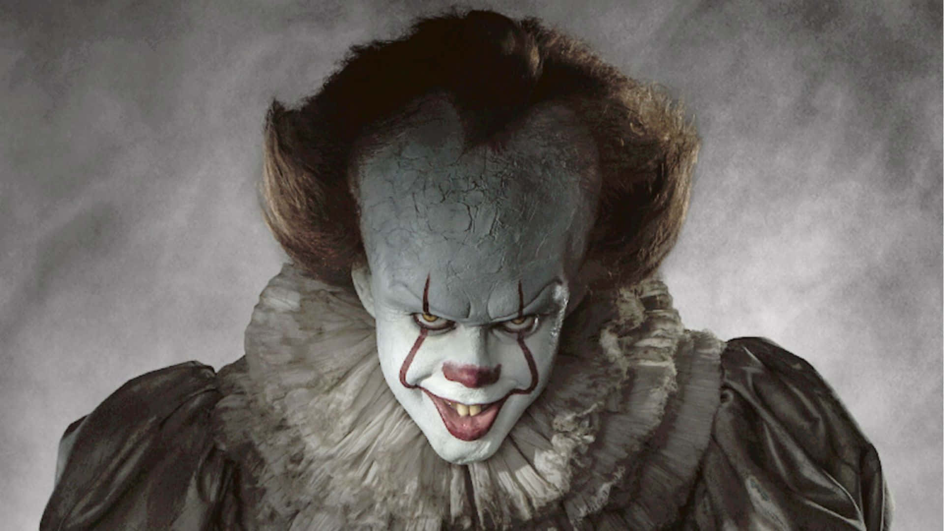 It 2017, clown, cracked white face paint, Full HD Desktop Wallpaper