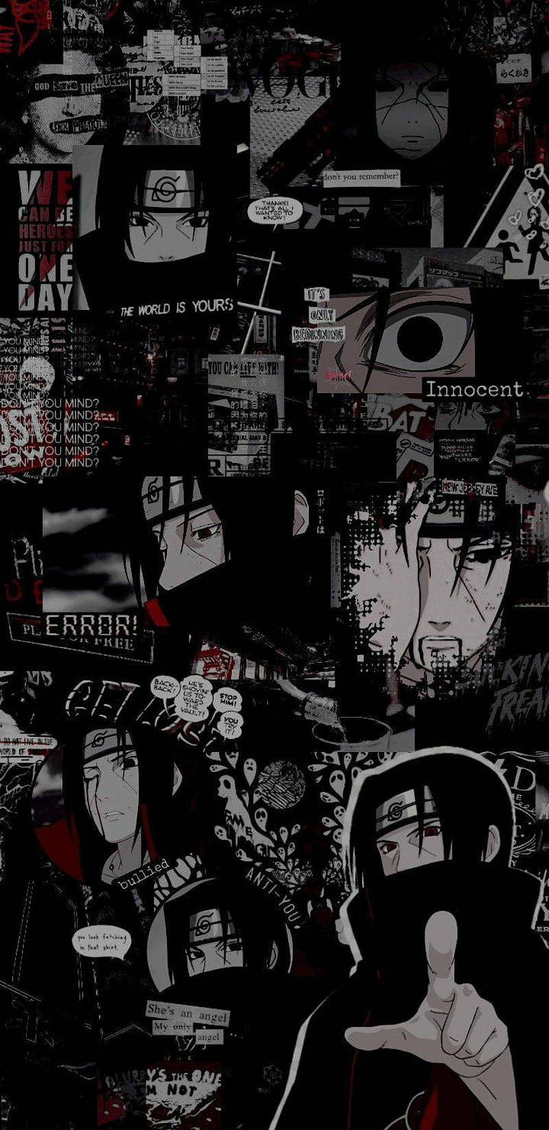 Itachi, collage aesthetic, anime, HD Phone Wallpaper