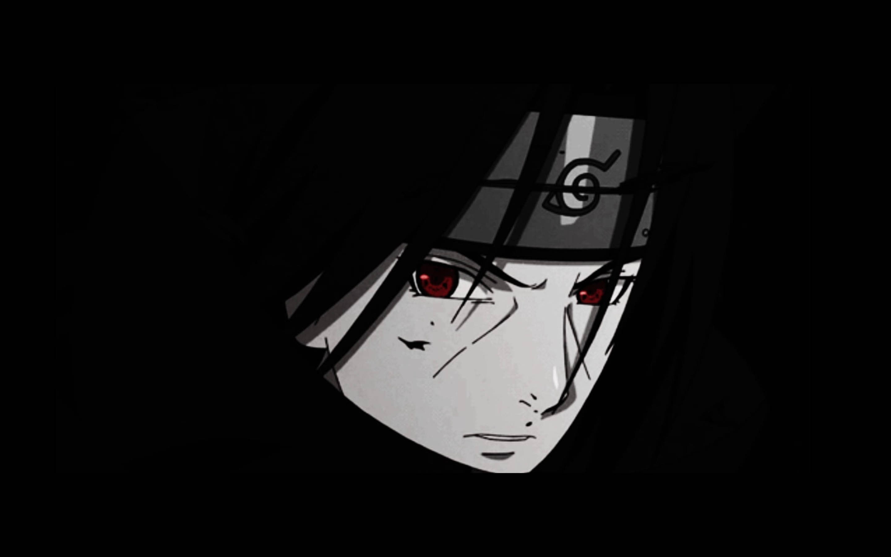 Itachi, red eyes, headband, 2K Desktop Wallpaper