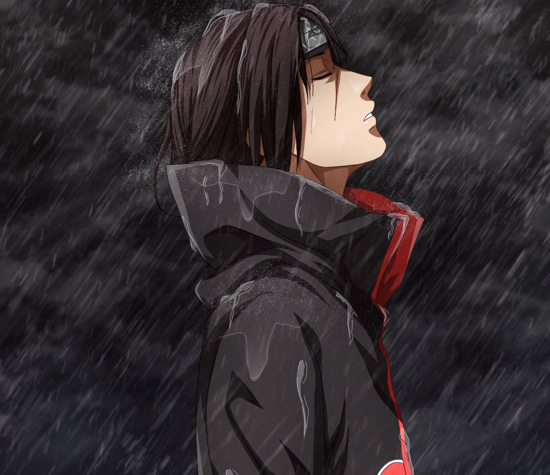 Itachi Cool, rainy night, dark hair, Full HD Desktop Wallpaper