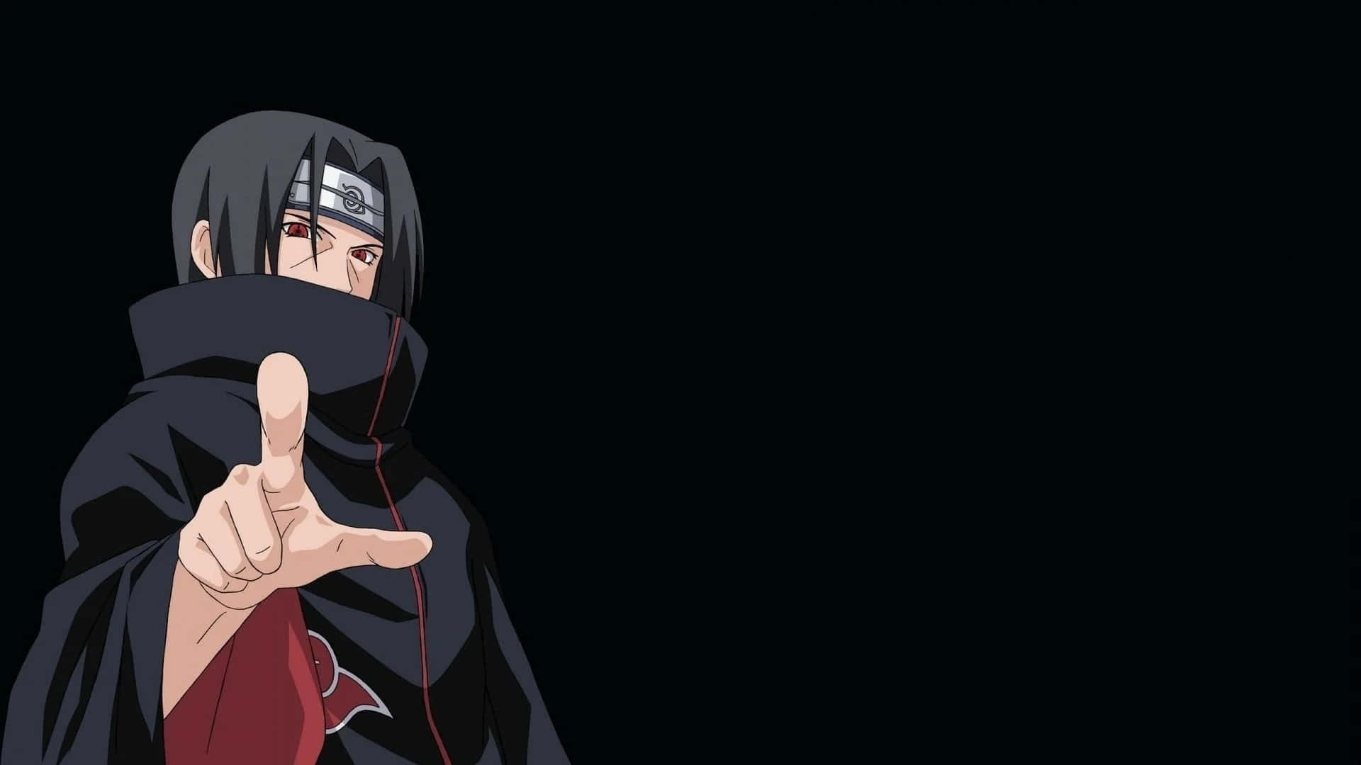 Itachi, black cloak, red eyes, Full HD Desktop Wallpaper