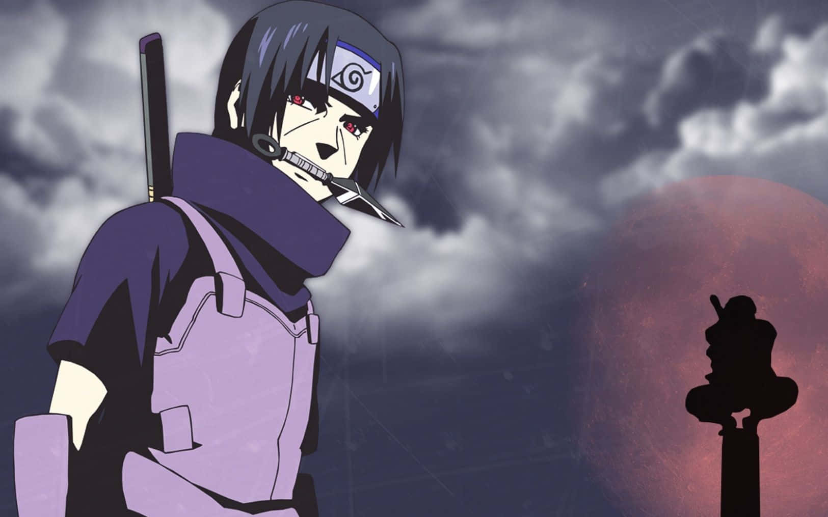 Itachi, red eyes, kunai, HD Desktop Wallpaper