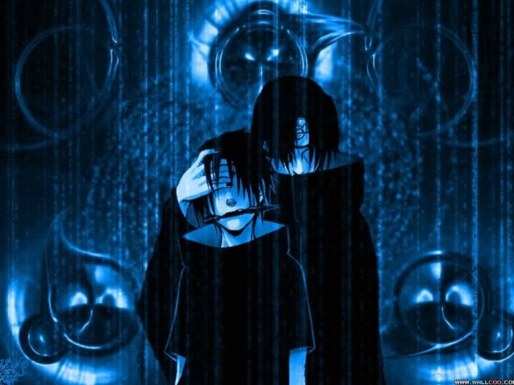 Itachi Cool, raining, dark cloaks, SD Desktop Wallpaper
