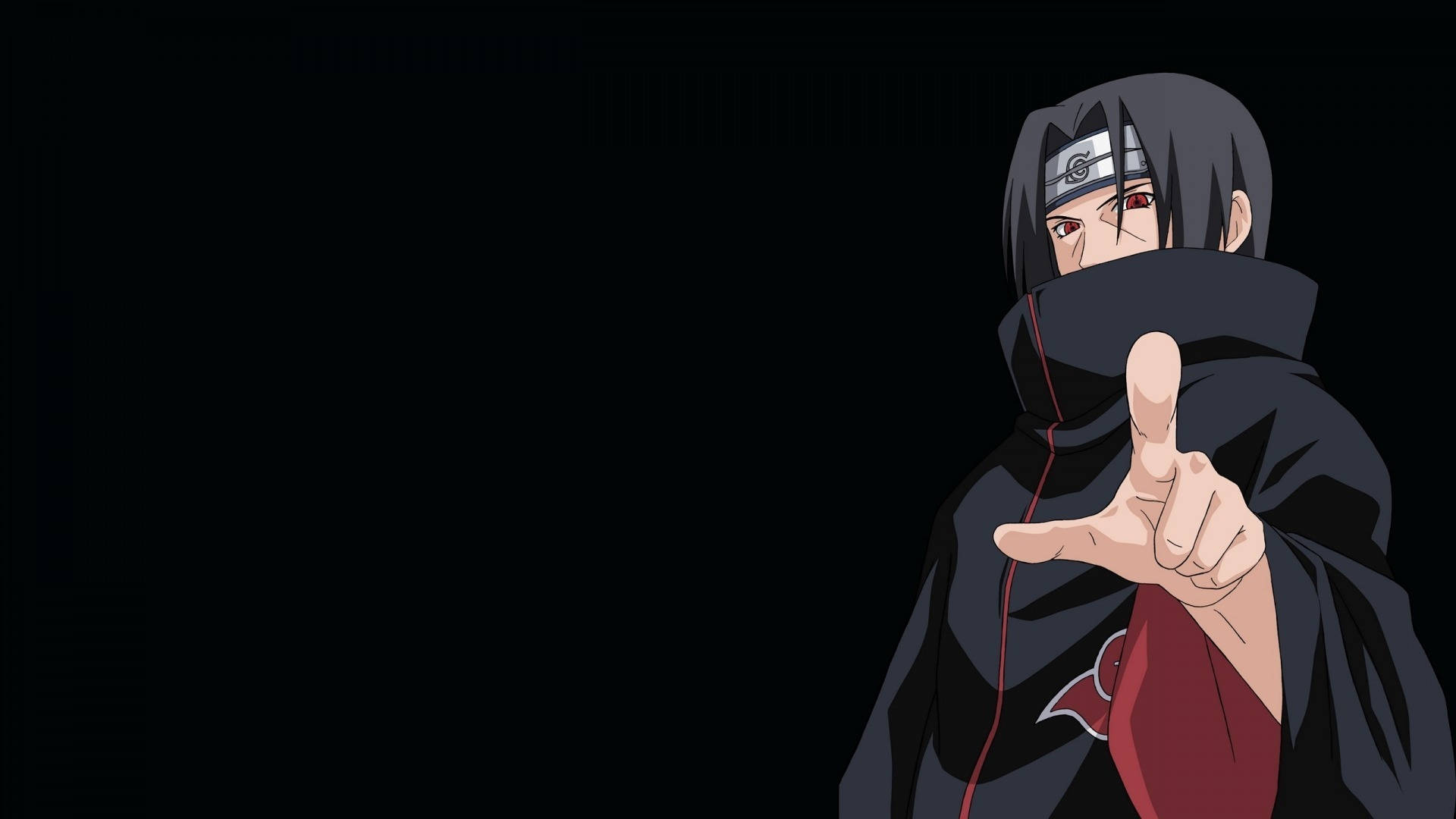 Itachi, dark cloak, red eyes, Full HD Desktop Wallpaper