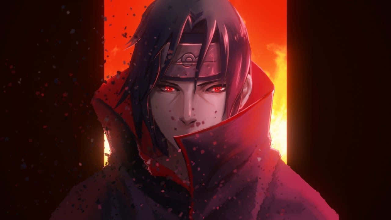 Itachi Live, glowing red eyes, red cloak, HD Desktop Wallpaper