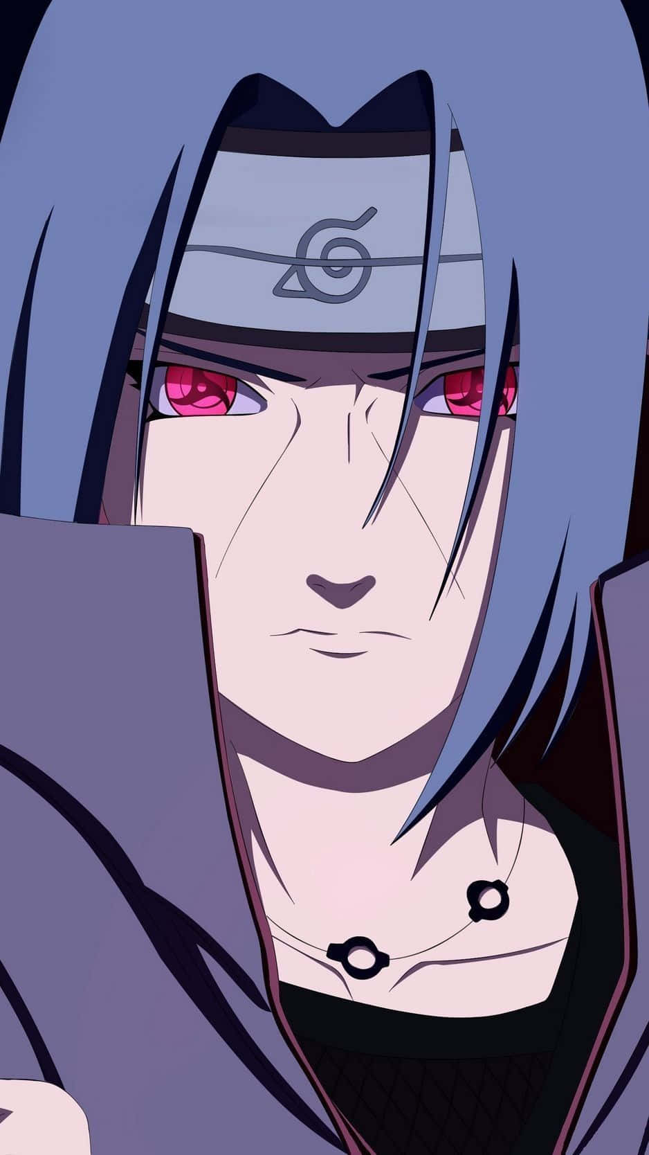 Itachi Live, pale blue hair, glowing red eyes, HD Phone Wallpaper