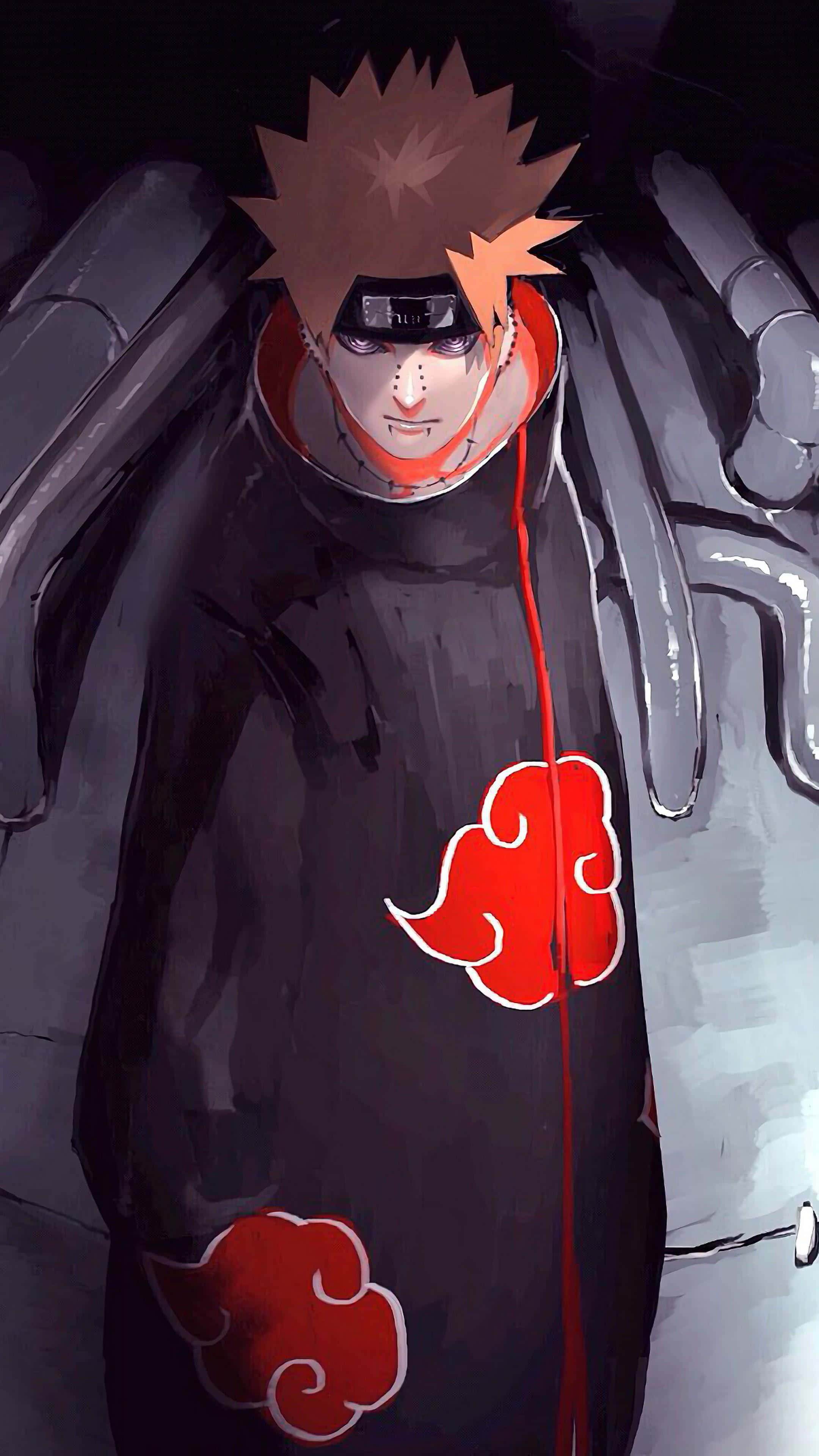 Itachi, black cloak, red cloud symbols, 4K Phone Wallpaper