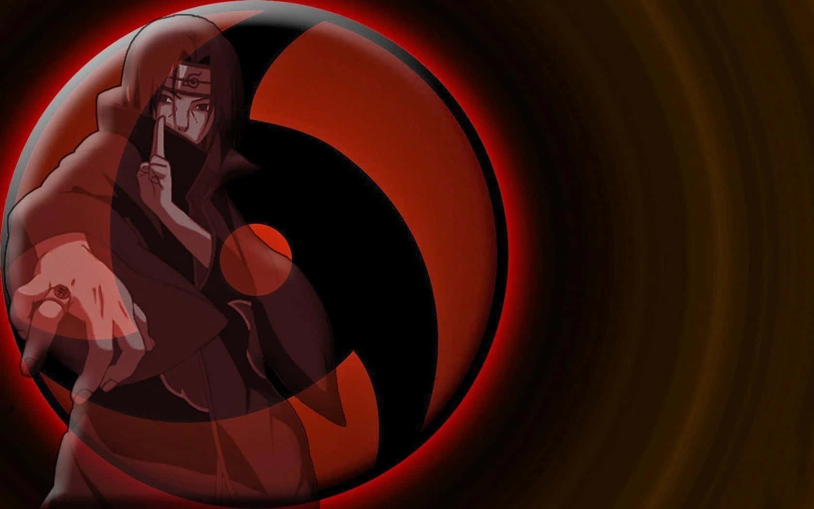 Itachi, red eyes, dark cloak, HD Desktop Wallpaper