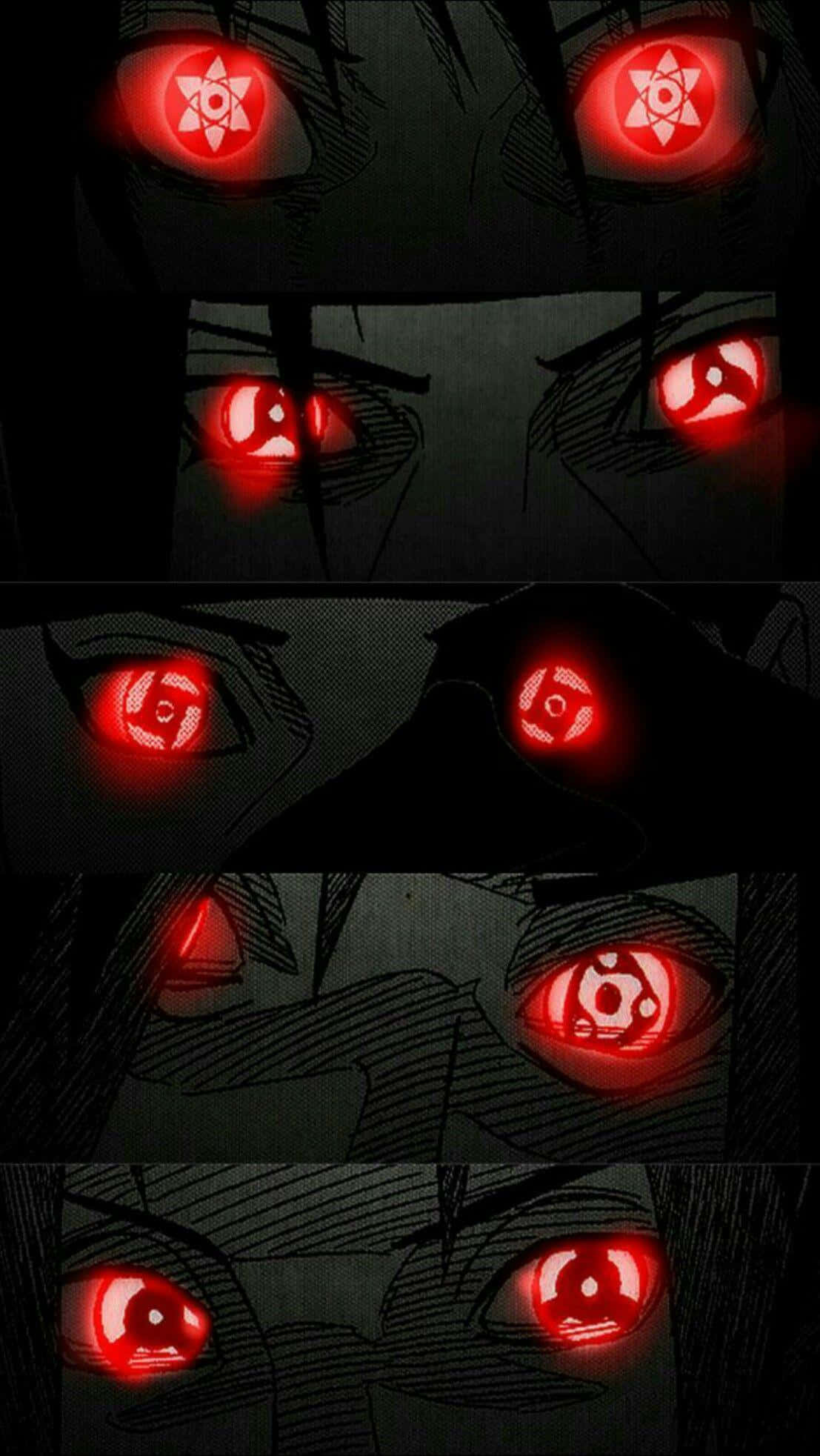 Itachi, Mangekyou Sharingan, glowing red, Full HD Phone Wallpaper