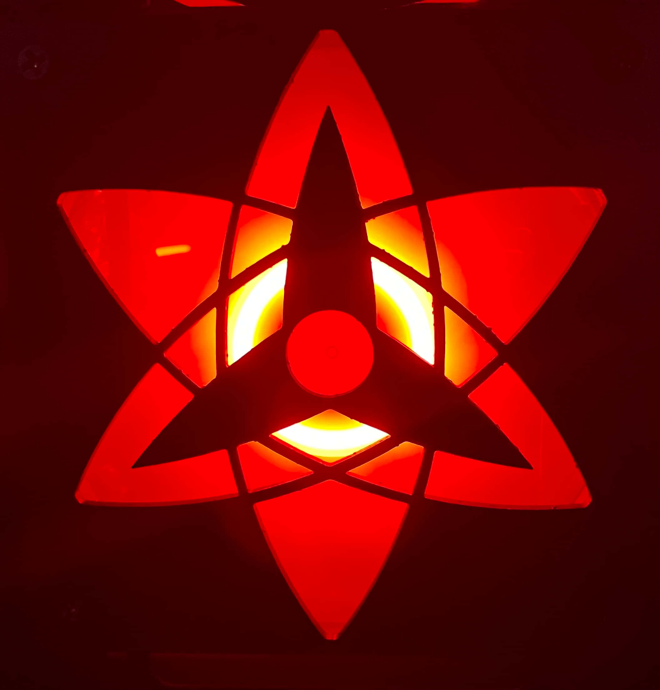 Mangekyou Sharingan, red star-shaped lantern, warm inner light, Full HD Phone Wallpaper