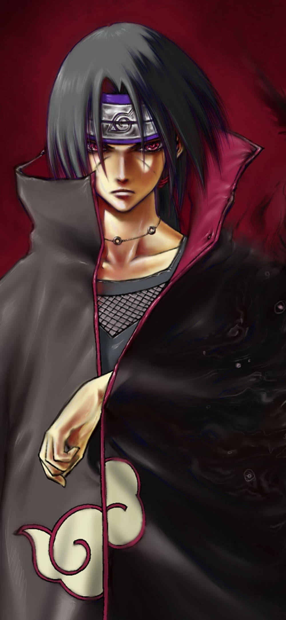 Itachi Phone, dark hair, red eyes, Full HD Phone Wallpaper
