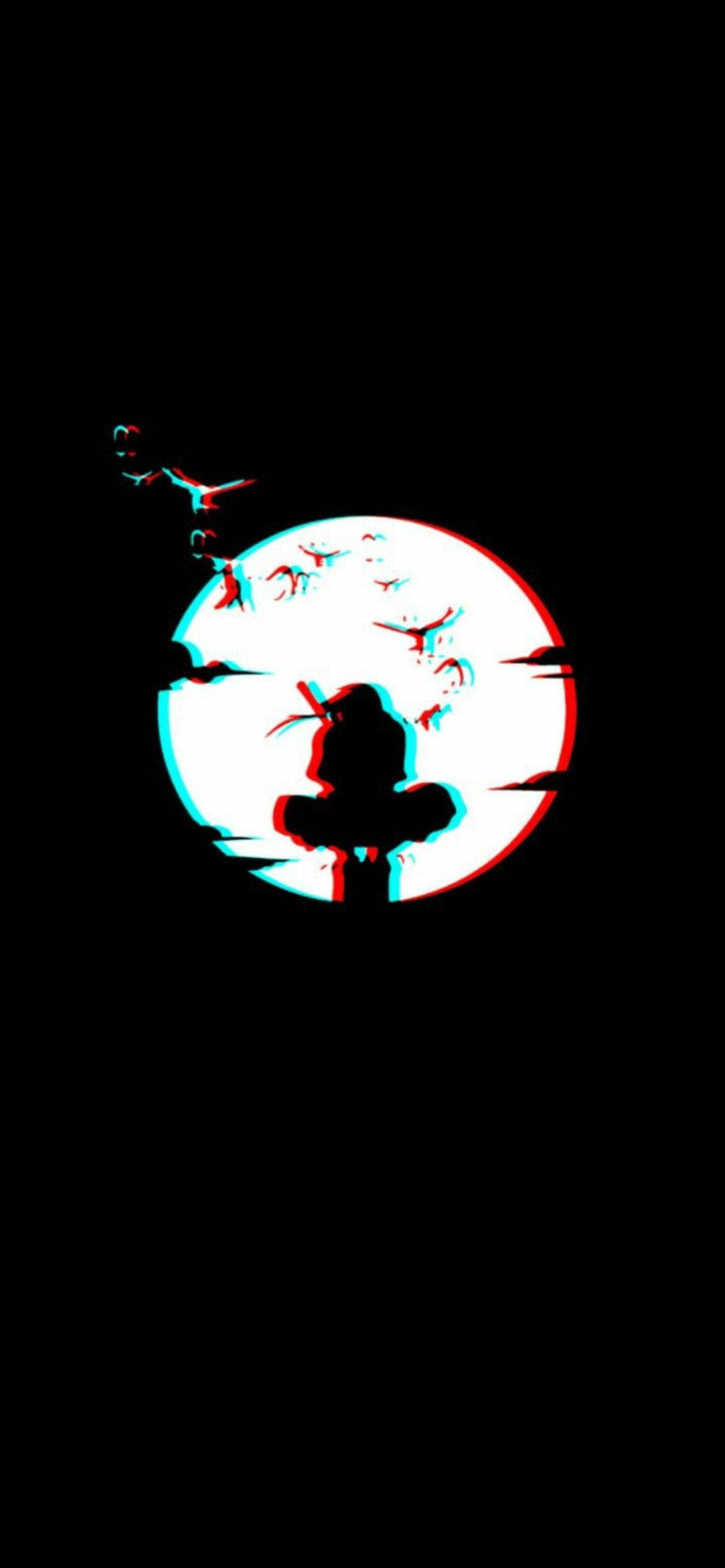 Itachi, moon, silhouette, Full HD Phone Wallpaper