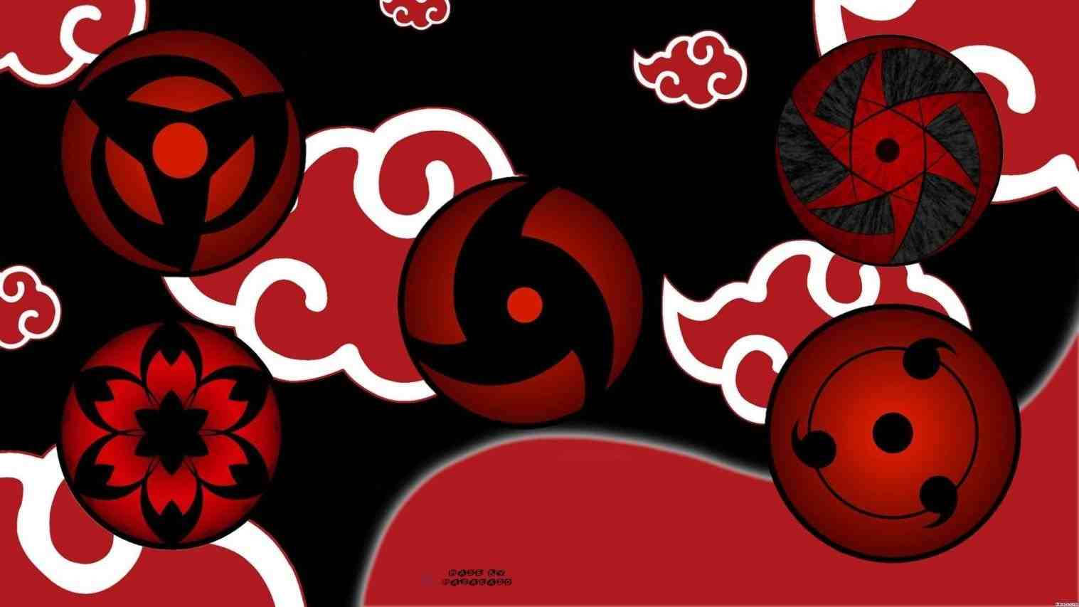Itachi Sharingan, red, black, HD Desktop Wallpaper