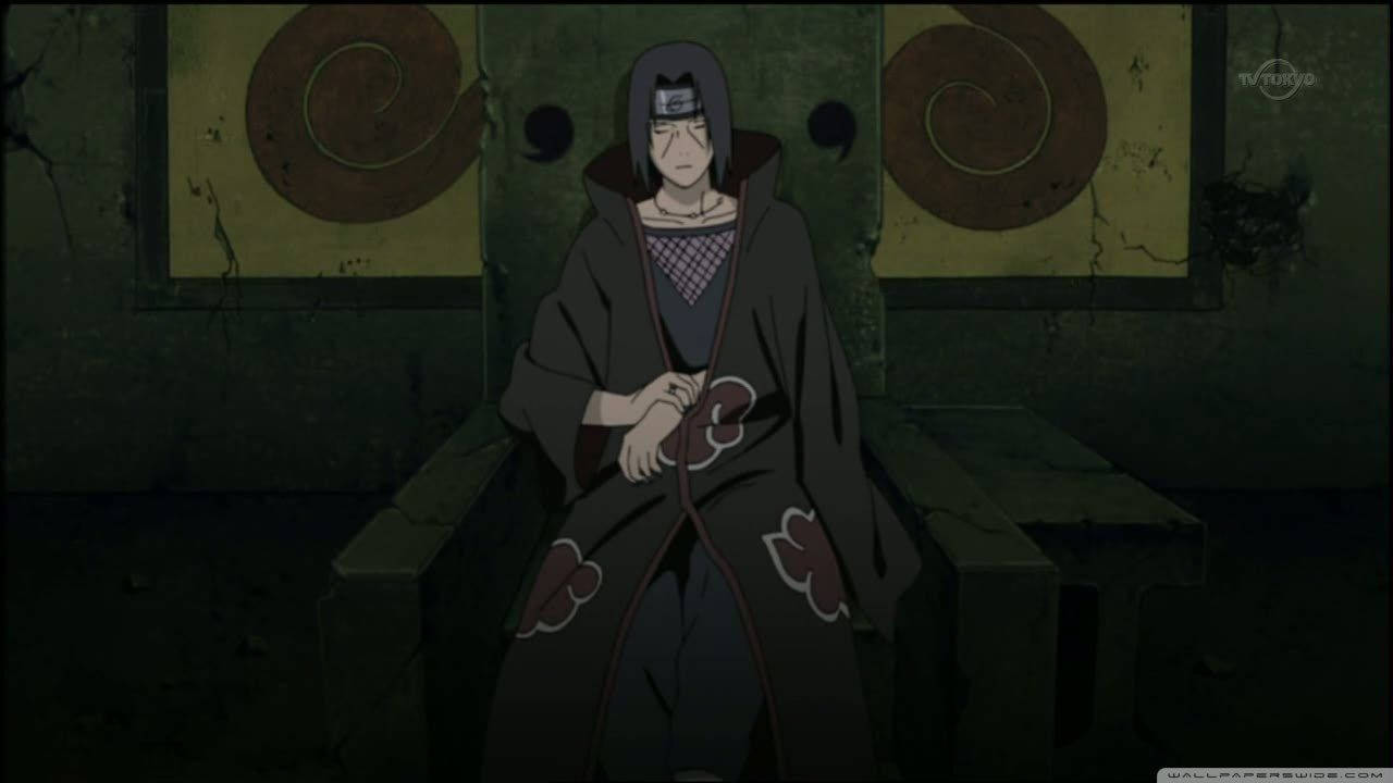 Itachi Uchiha, iPhone, dark cloak with red clouds, HD Desktop Wallpaper