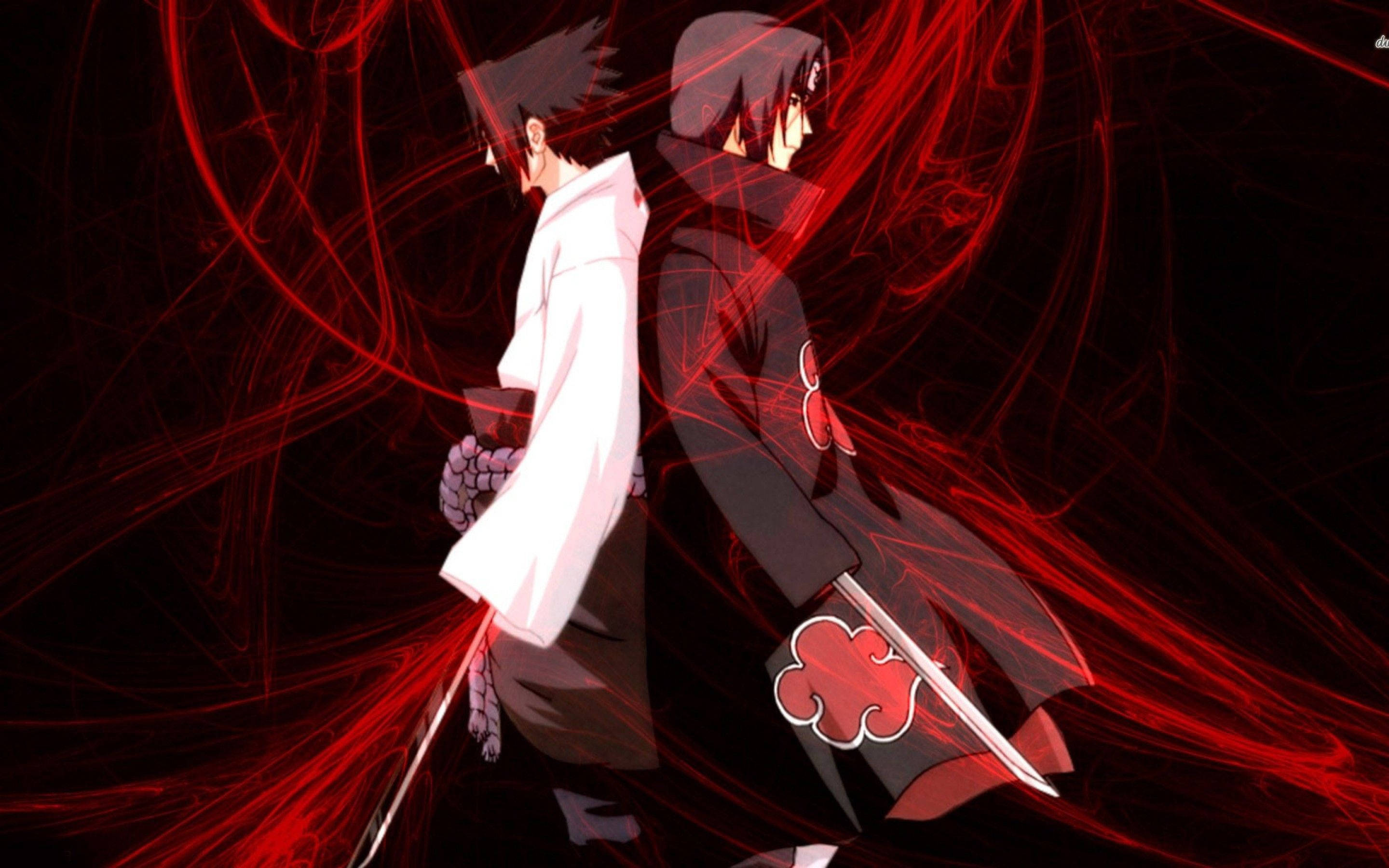 Itachi Uchiha, anime characters, white and black cloaks, 2K Desktop Wallpaper