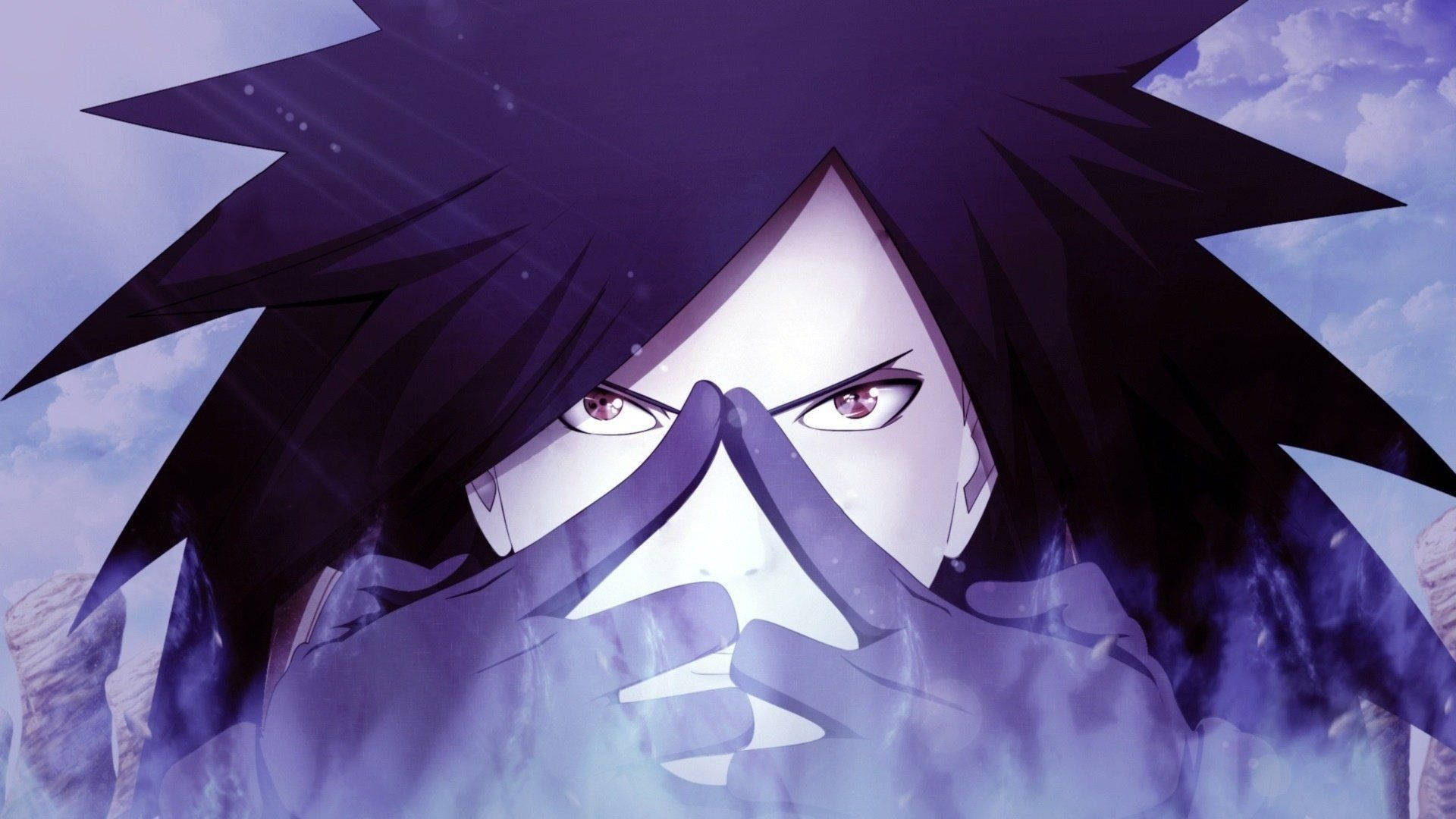 Itachi, spiky dark hair, glowing red eyes, Full HD Desktop Wallpaper